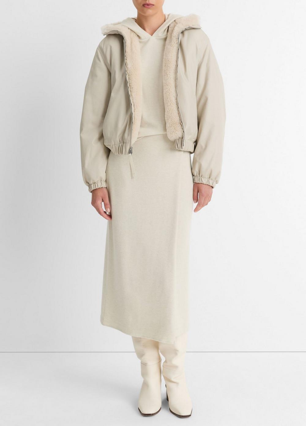 Faux Fur-Lined Bomber Jacket Product Image