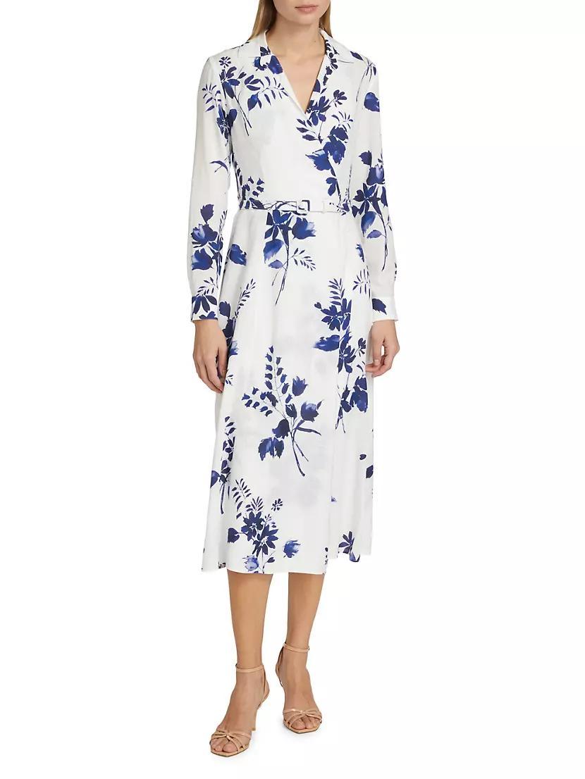 Aniyah Belted Floral Wrap Midi-Dress Product Image