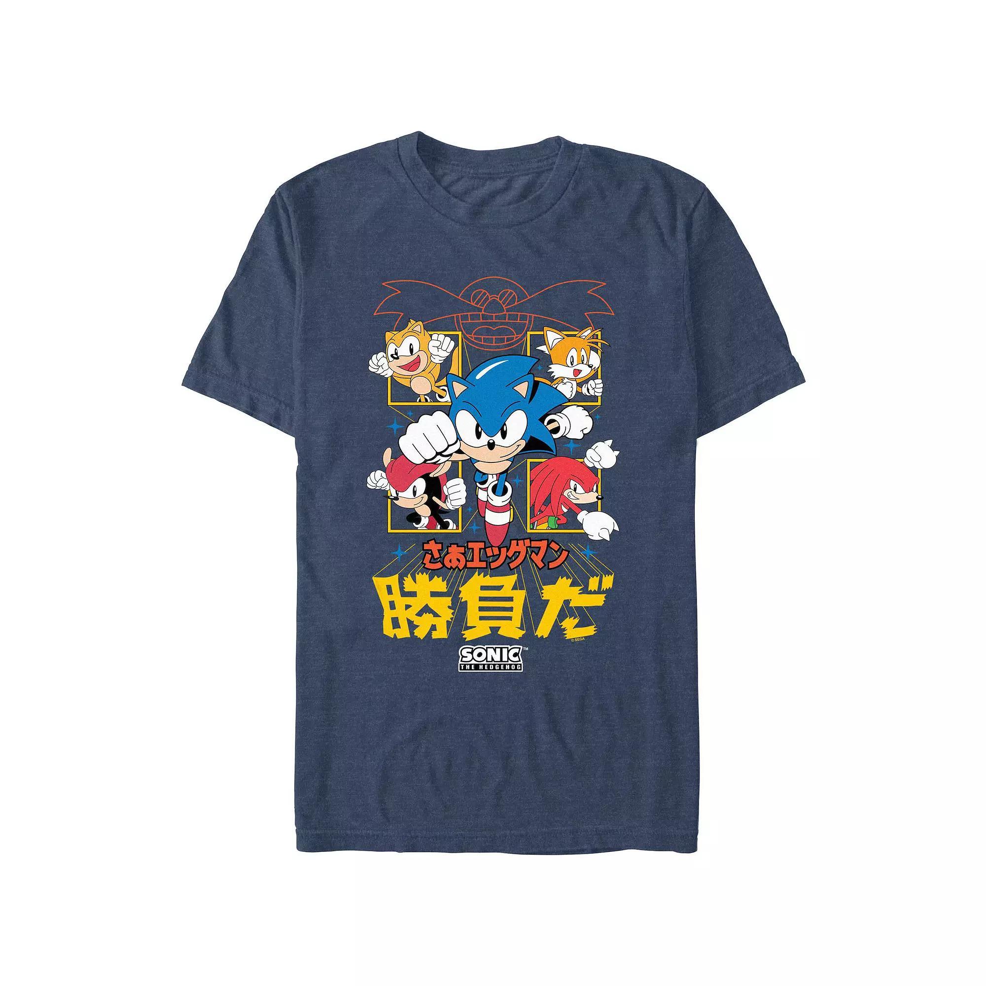 Men's Sonic The Hedgehog It's A Match Graphic Tee, Size: Medium, Navy Grey Product Image