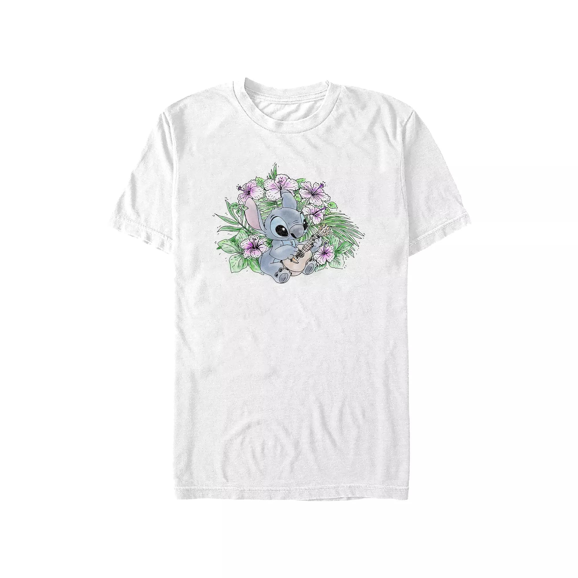 Disney's Lilo & Stitch Playing Ukulele Stitch Juniors' Graphic Tee, Women's,  Product Image
