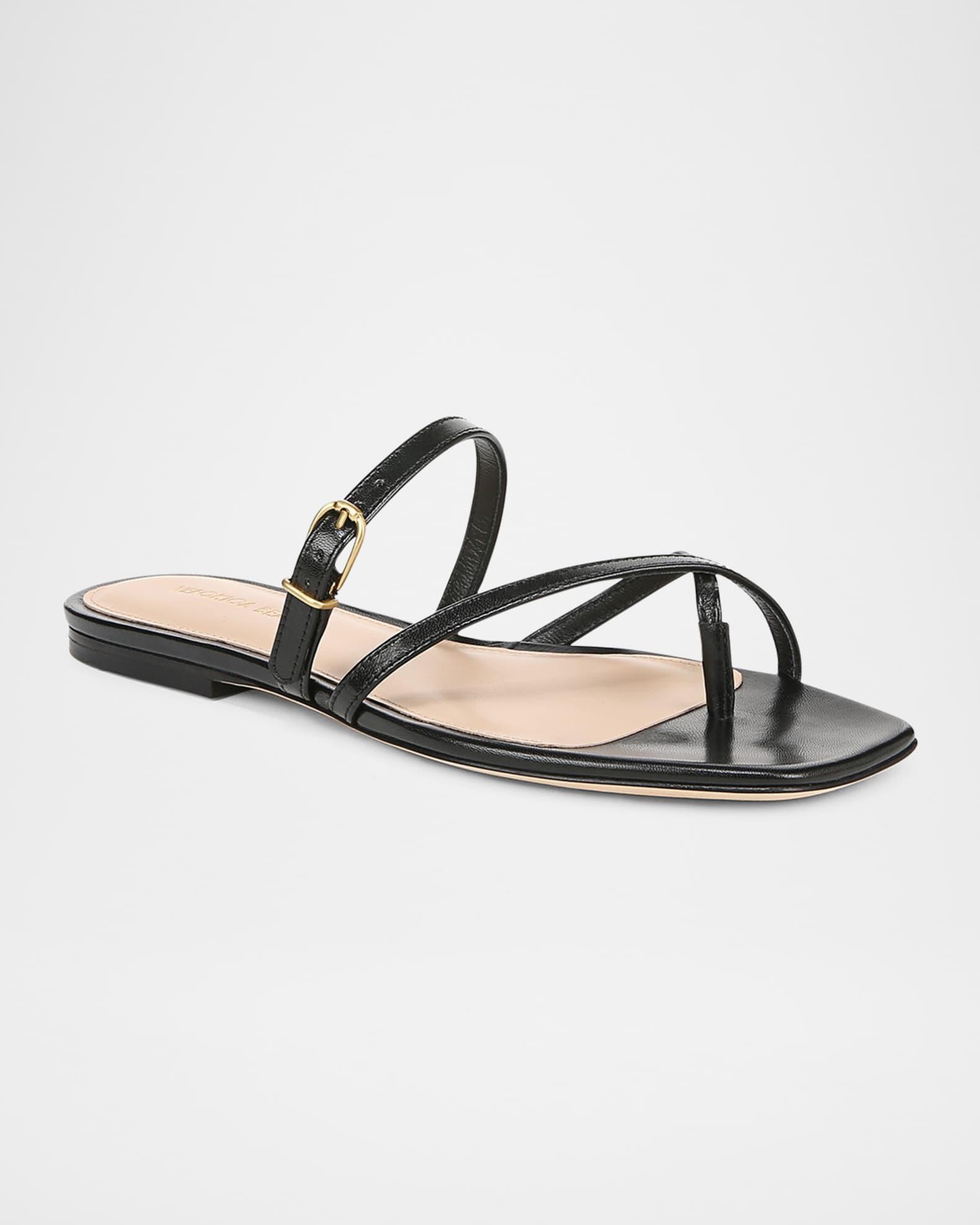 Marthe Crisscross Buckle Flat Slide Sandals Product Image