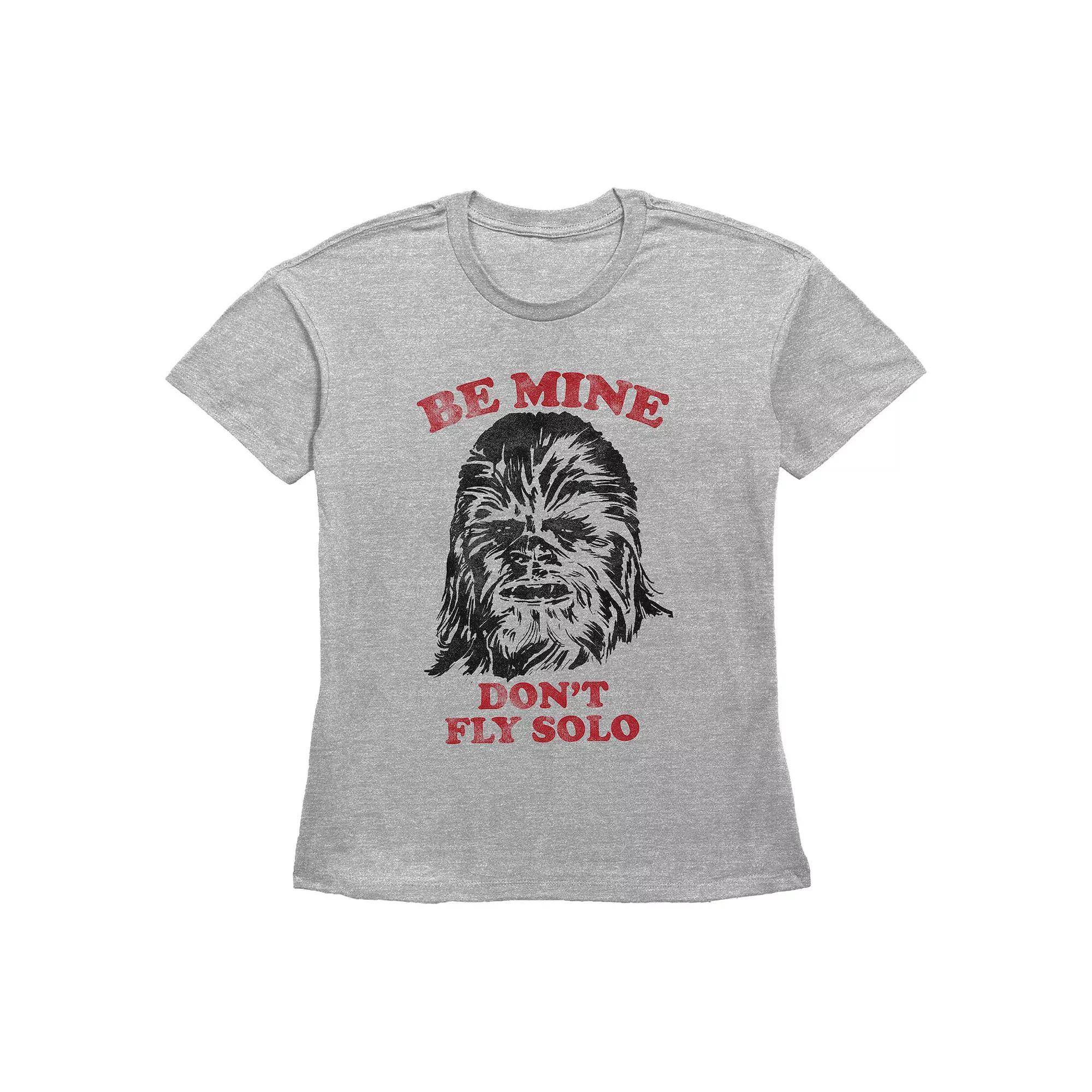 Women's Star Wars Chewbacca Be Mine Don't Fly Solo Graphic Tee,  Product Image