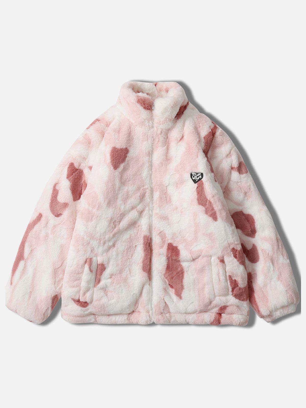 Aelfric Eden Tie-dye Heart Sherpa Coat Product Image