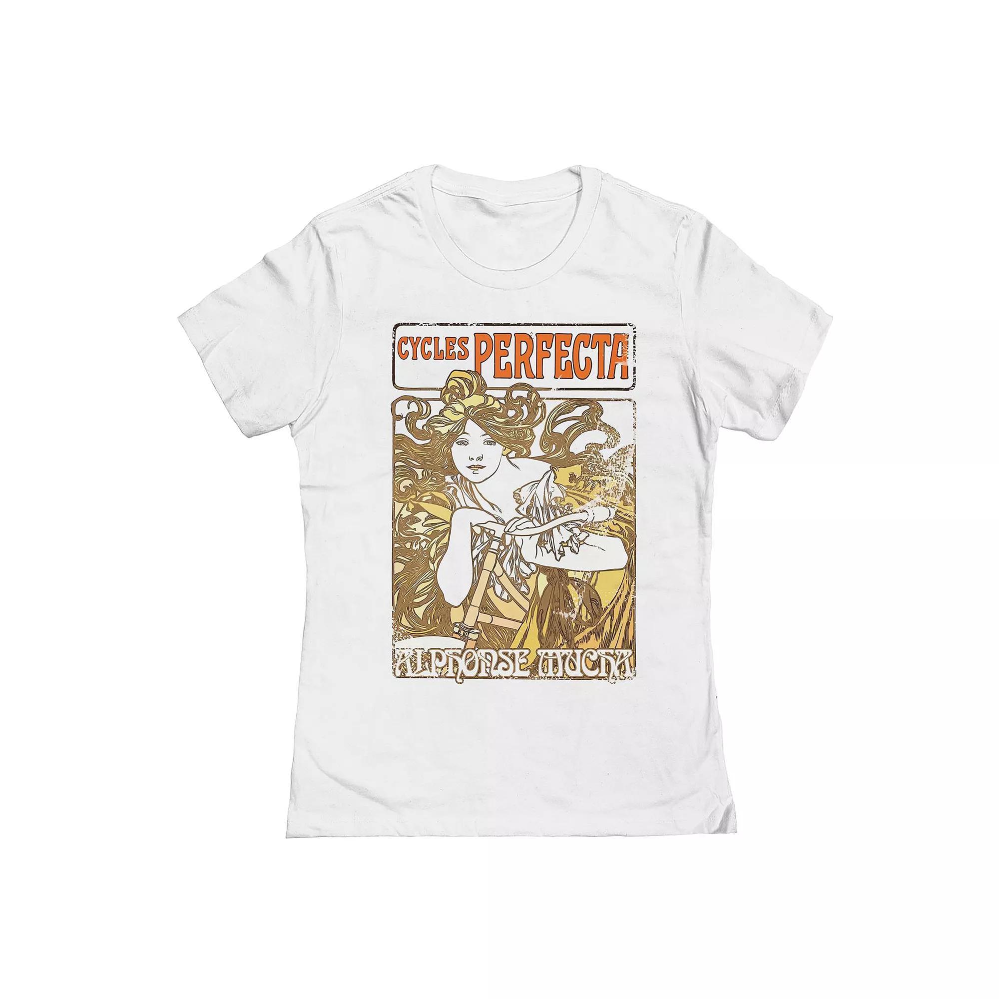 Junior's Cycles Perfecta Womens Graphic Tee, Girl's, Size: Large, White Product Image
