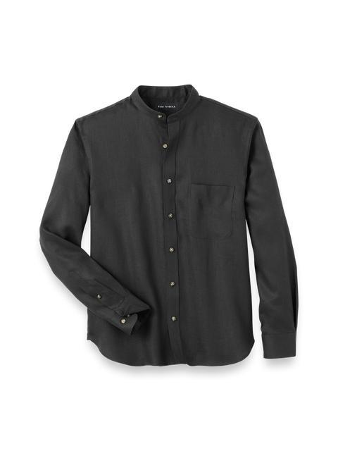 Linen Solid Casual Shirt - Black Product Image