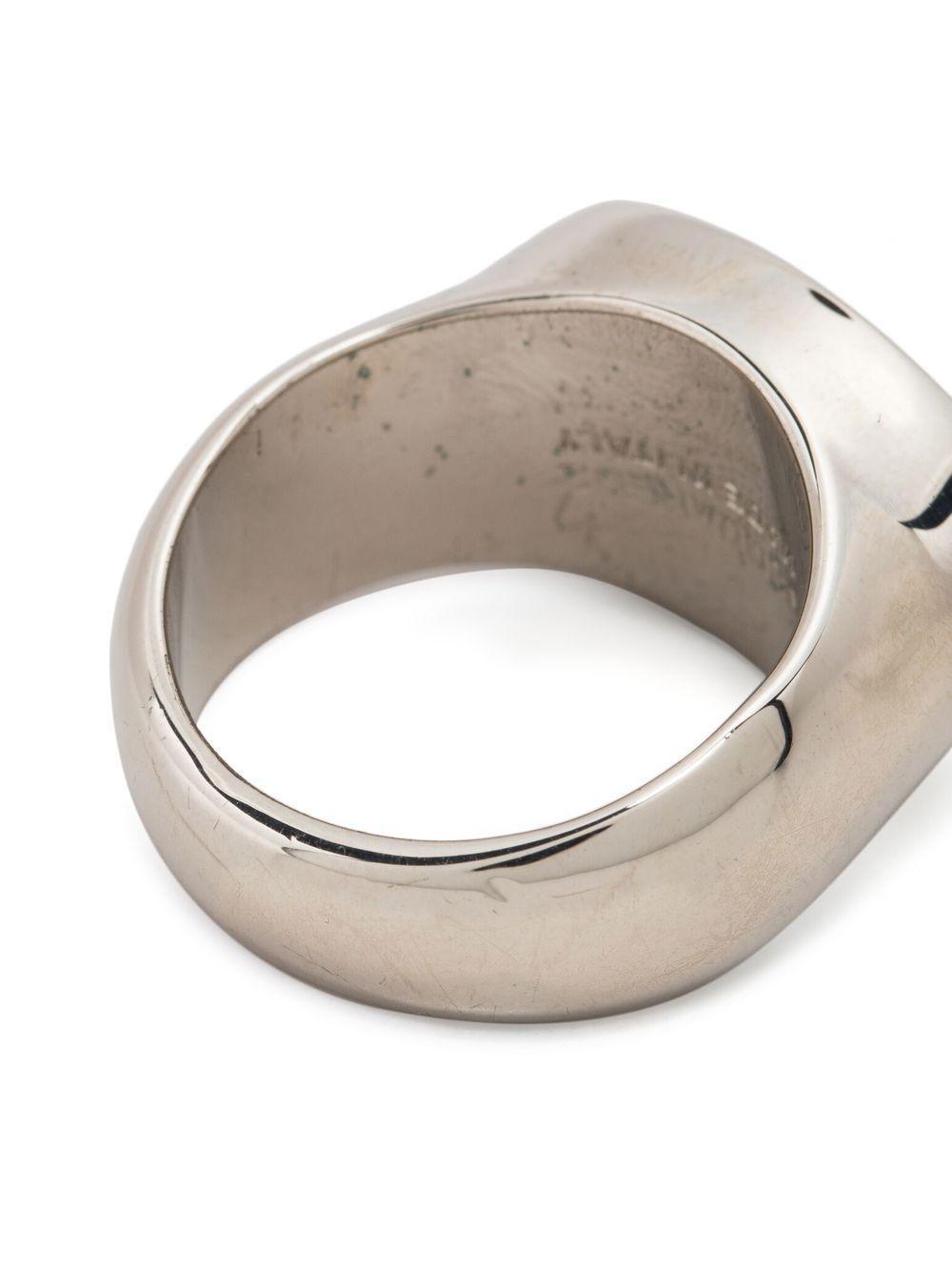 logo-engraved burnished-finish ring Product Image
