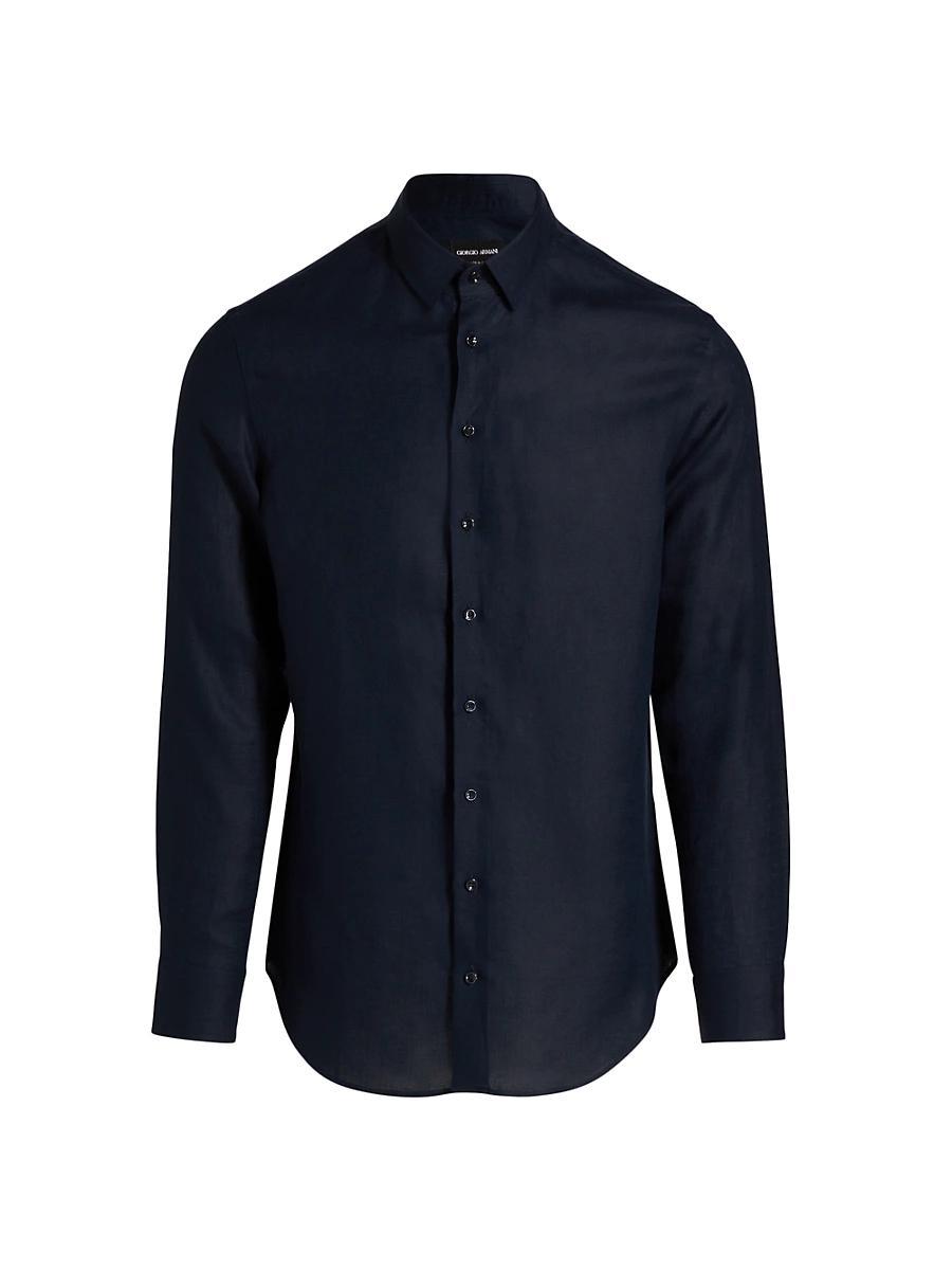Mens Linen Button-Front Shirt Product Image