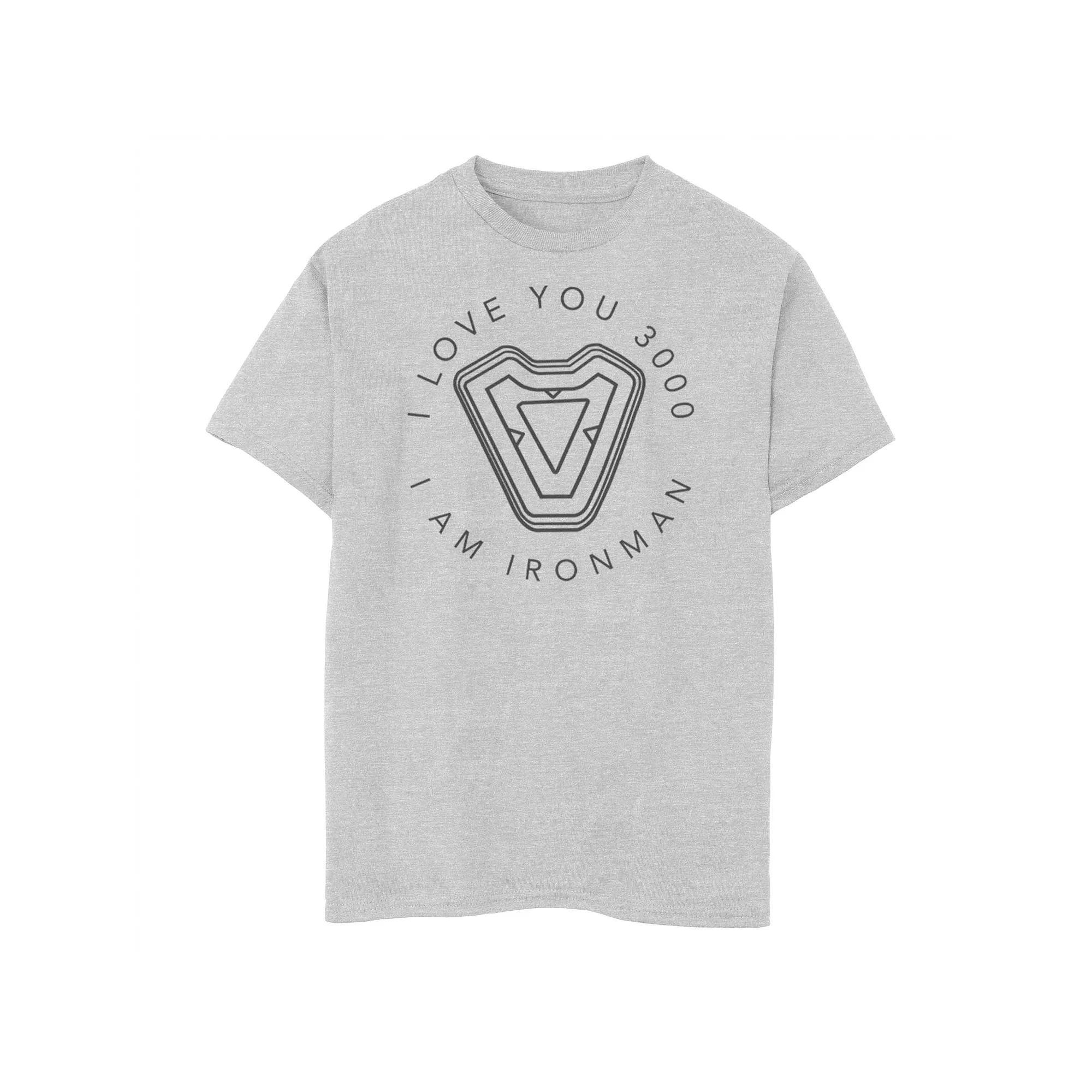 Boys 8-20 Marvel Iron Man Heart Tee, Boy's, Size: XL, Athletic Grey Product Image