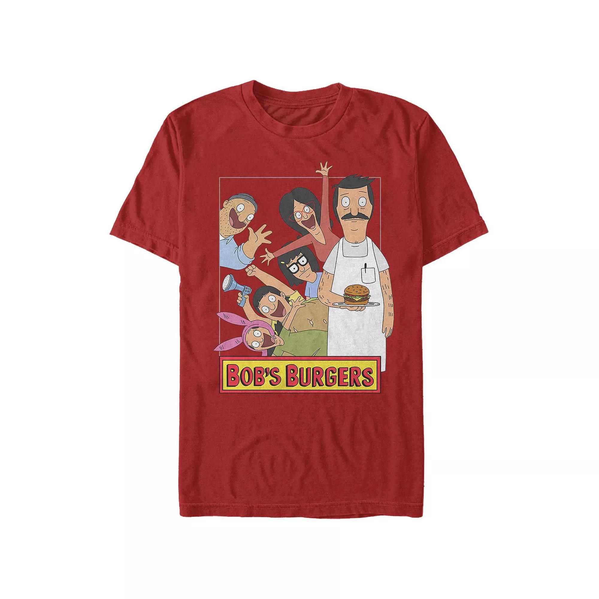 Men's Bob's Burgers Family Photo Graphic Tee, Size: Medium, Red Product Image
