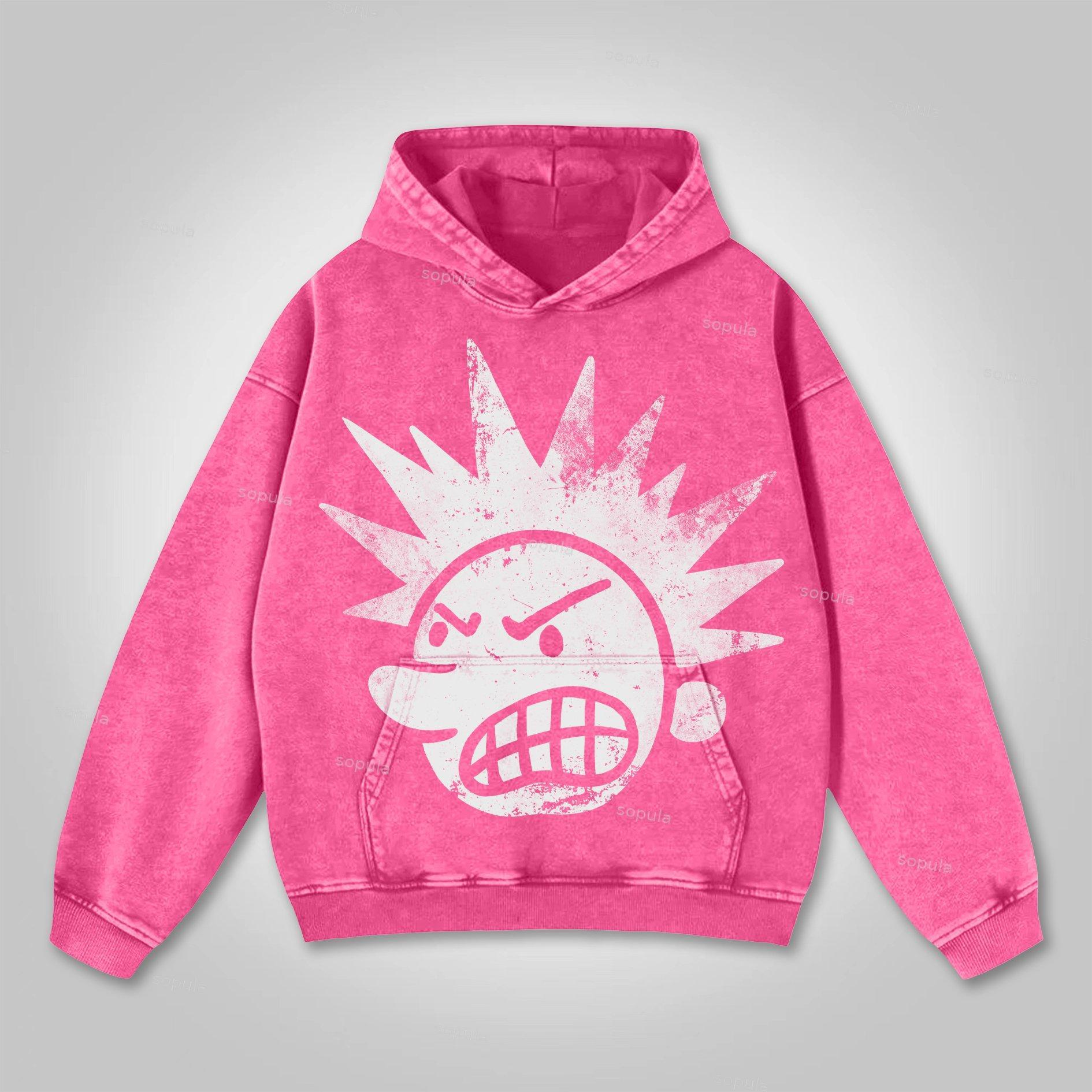 Sopula The Brain Explodes Print Graphic Washed Hoodie Product Image