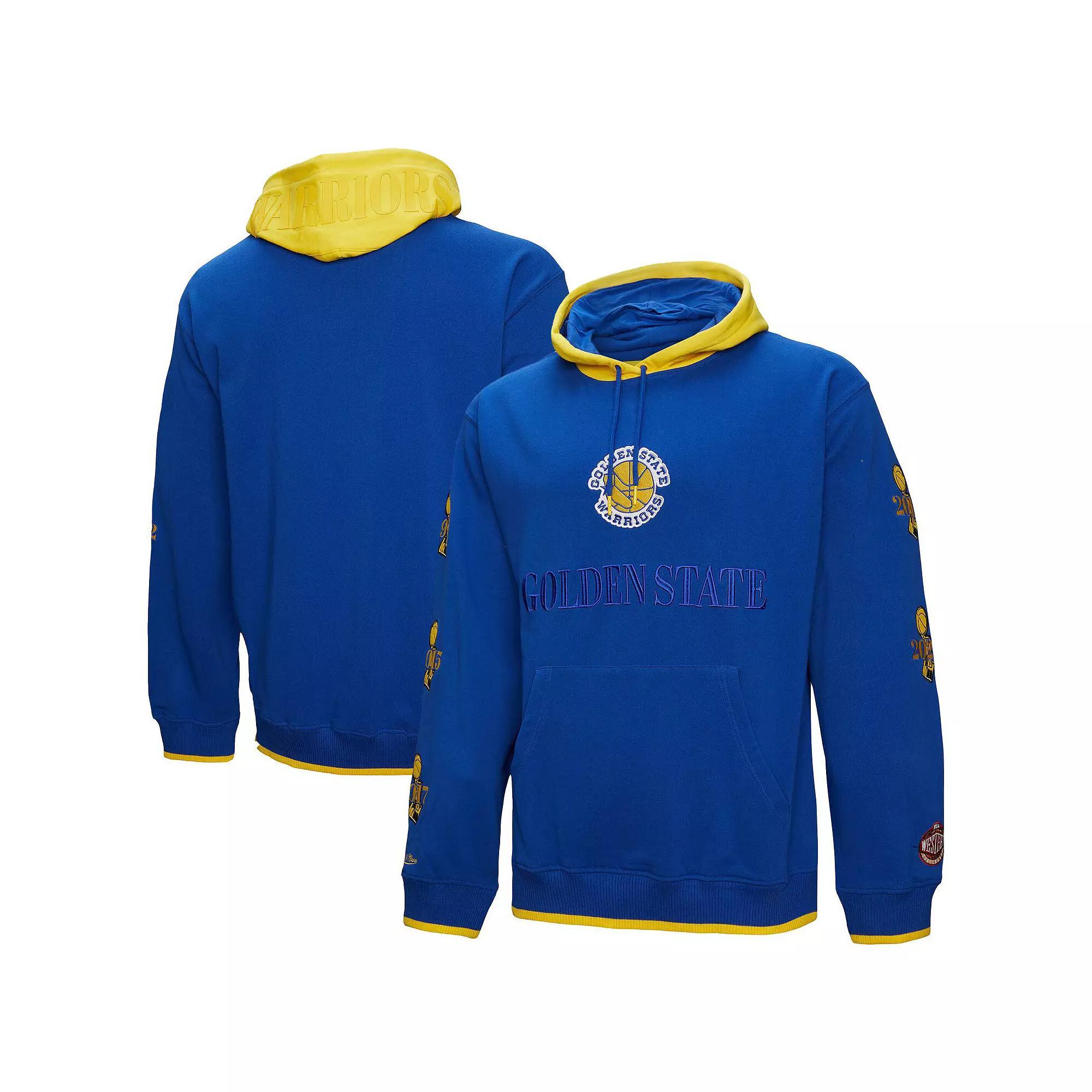 Men's Mitchell & Ness  Royal Golden State Warriors Hardwood Classics Team OG 3.0 Pullover Hoodie, Size: XL, Blue Product Image