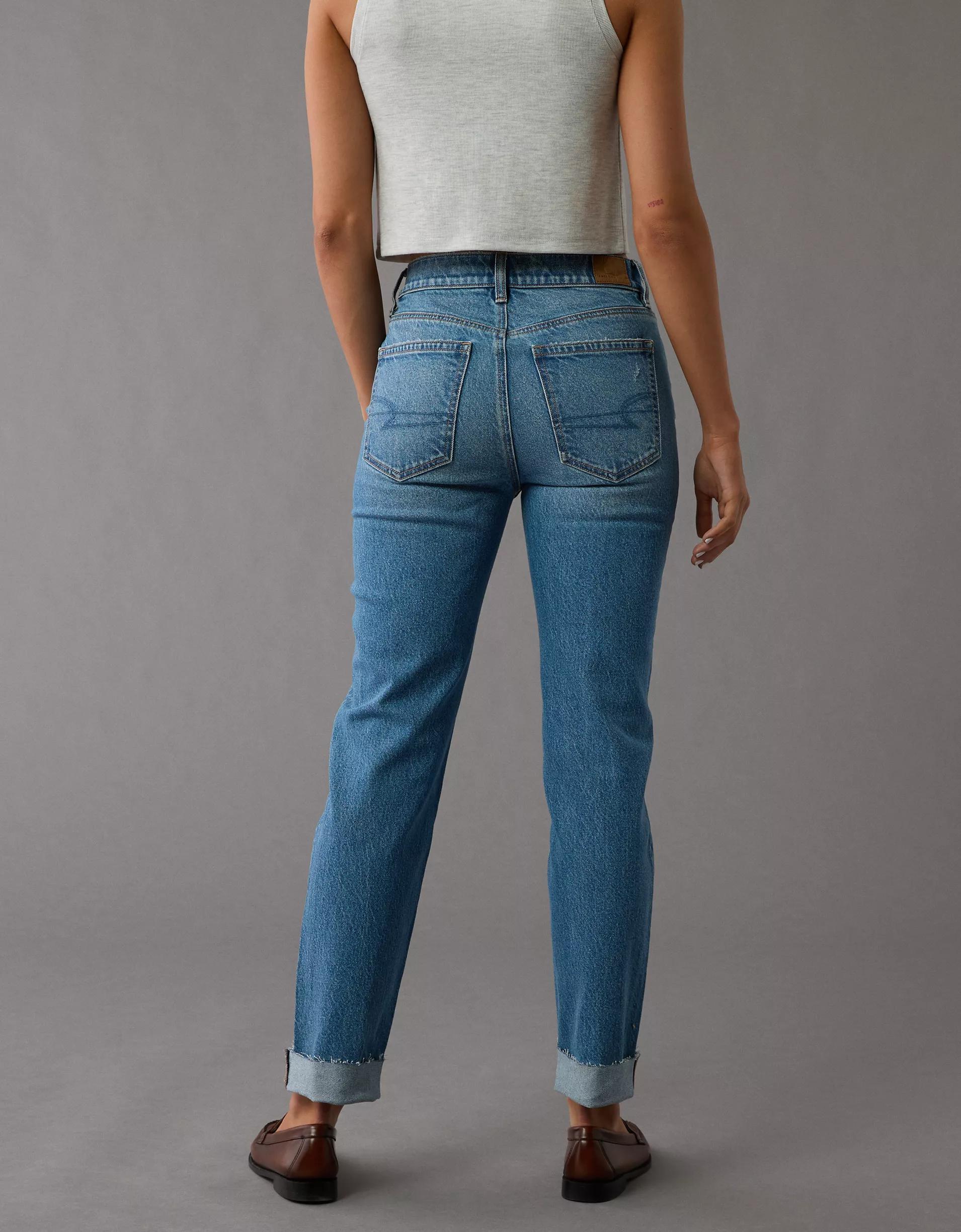 AE Stretch Super High-Waisted Ankle Straight Jean Product Image