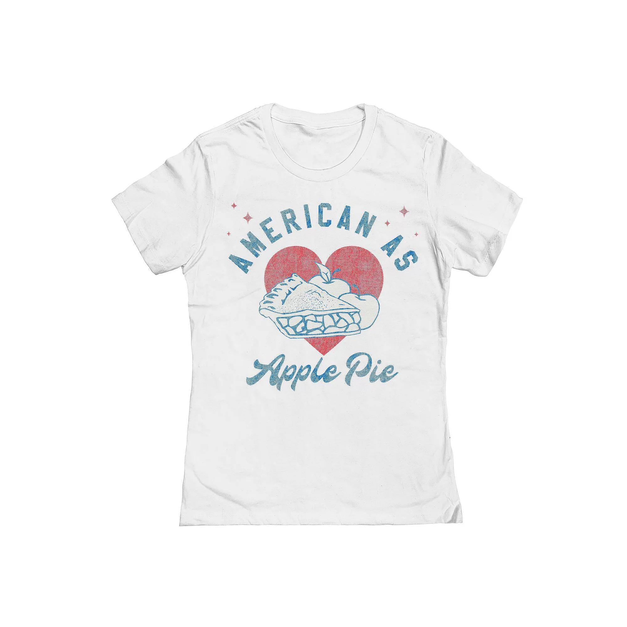Junior's Grayson Threads The Label American As Apple Pie Heart Graphic Tee, Women's,  Product Image