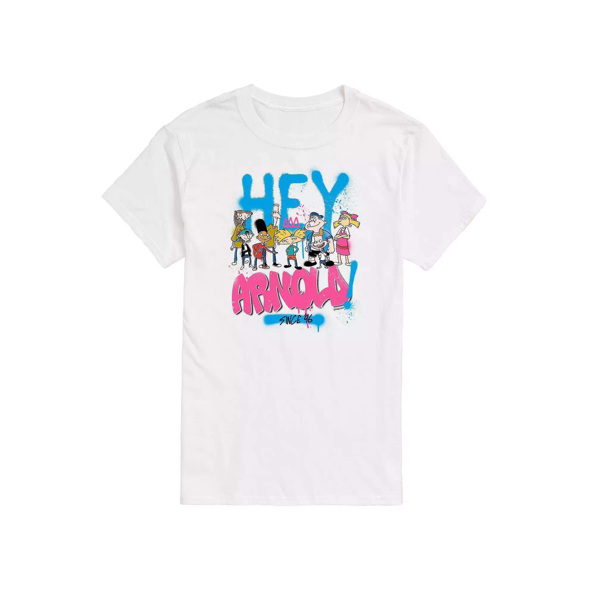 Big & Tall Hey Arnold! Airbrushed Group Portrait Graphic Tee, Men's, Size: 4XB, White Product Image