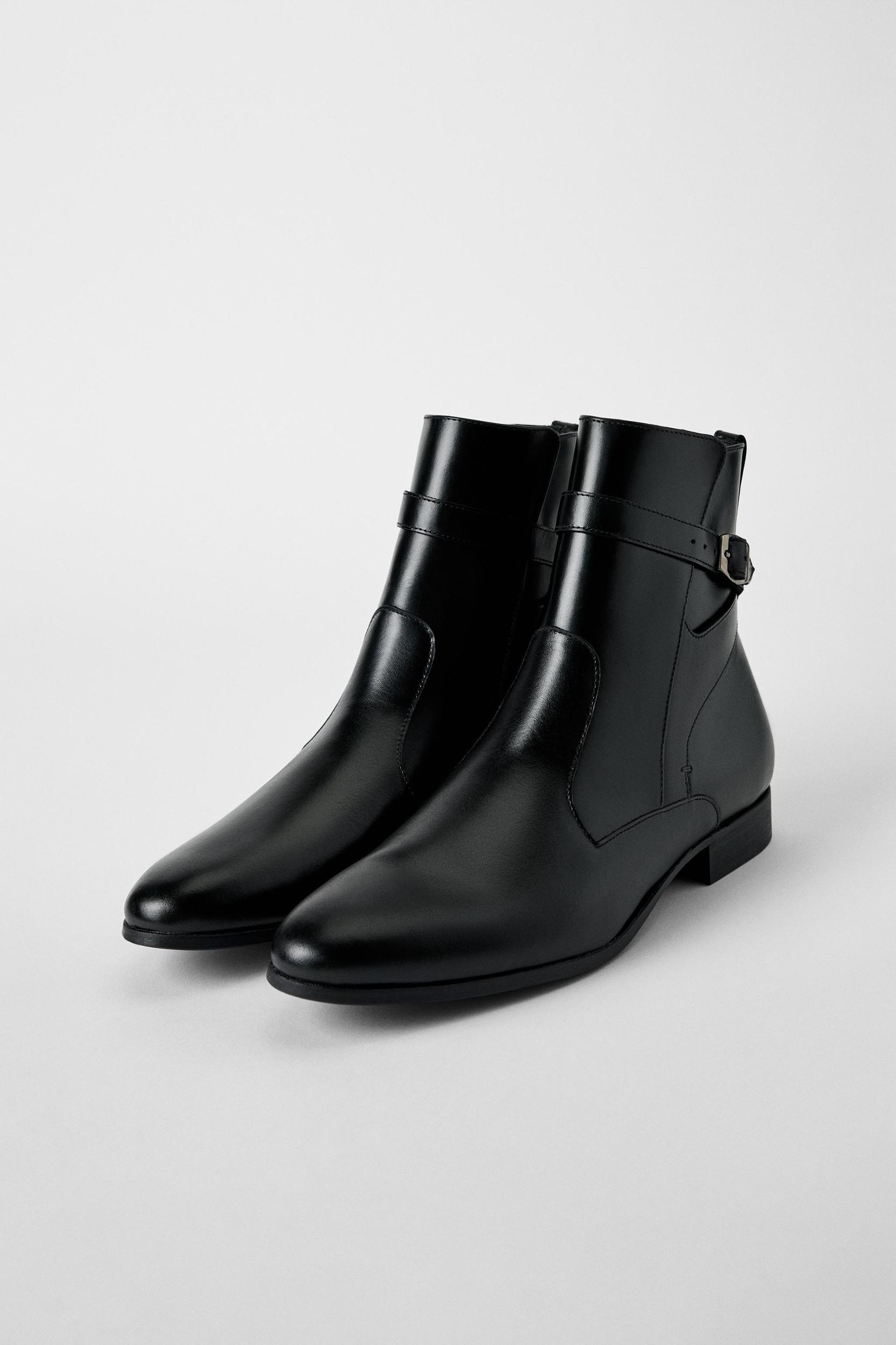 LEATHER BUCKLE BOOTS BOBBY GILLESPIE X ZARA Product Image