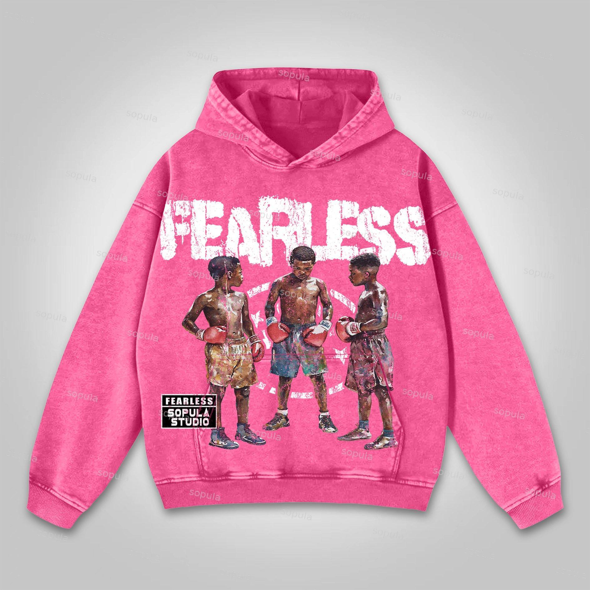 Sopula Studio Boxer Fearless Graphic Print Washed Hoodie Product Image