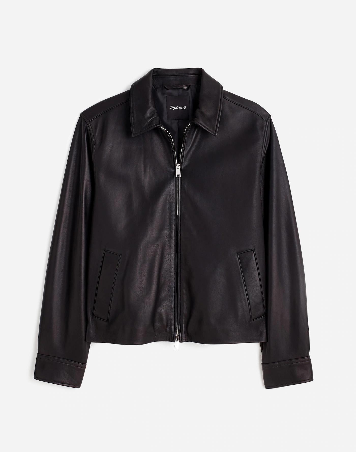Leather Zip-Front Jacket Product Image
