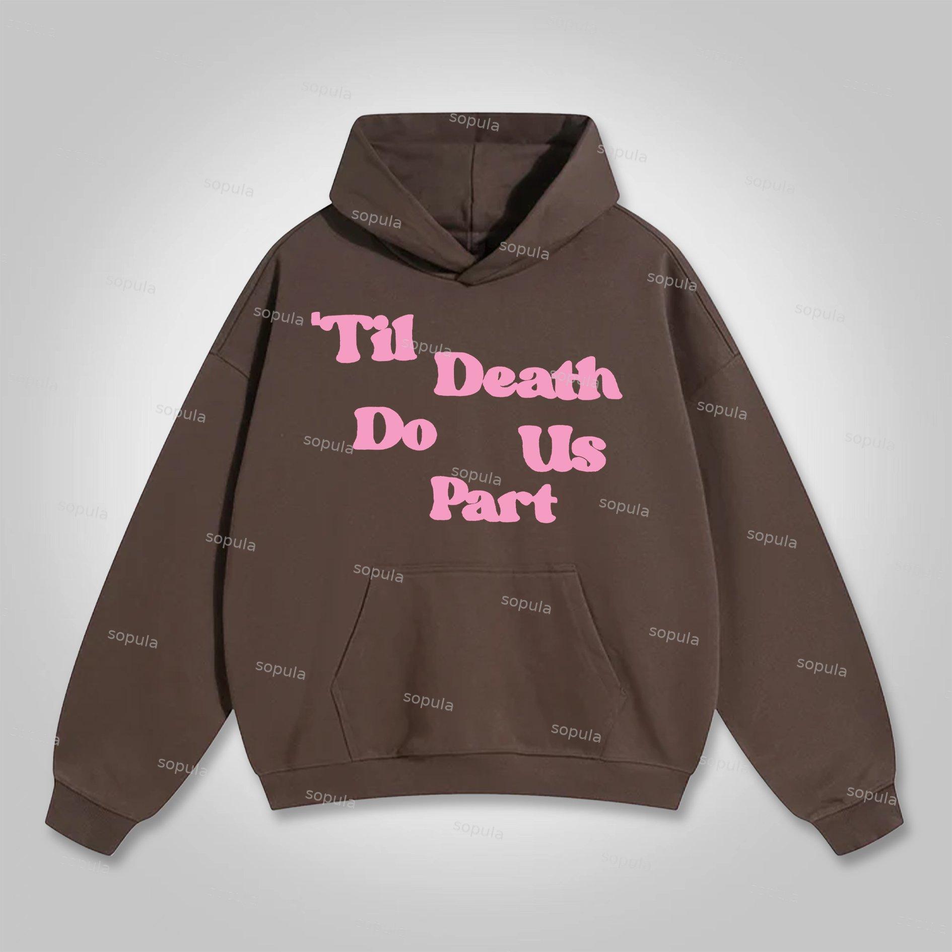 Sopula Til Death Do Us Part Graphic Skull Heart Pocket Hoodie Product Image