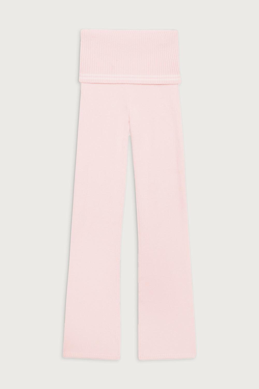 Aimee Cloud Knit Flare Pant - Rosebud Pink Product Image