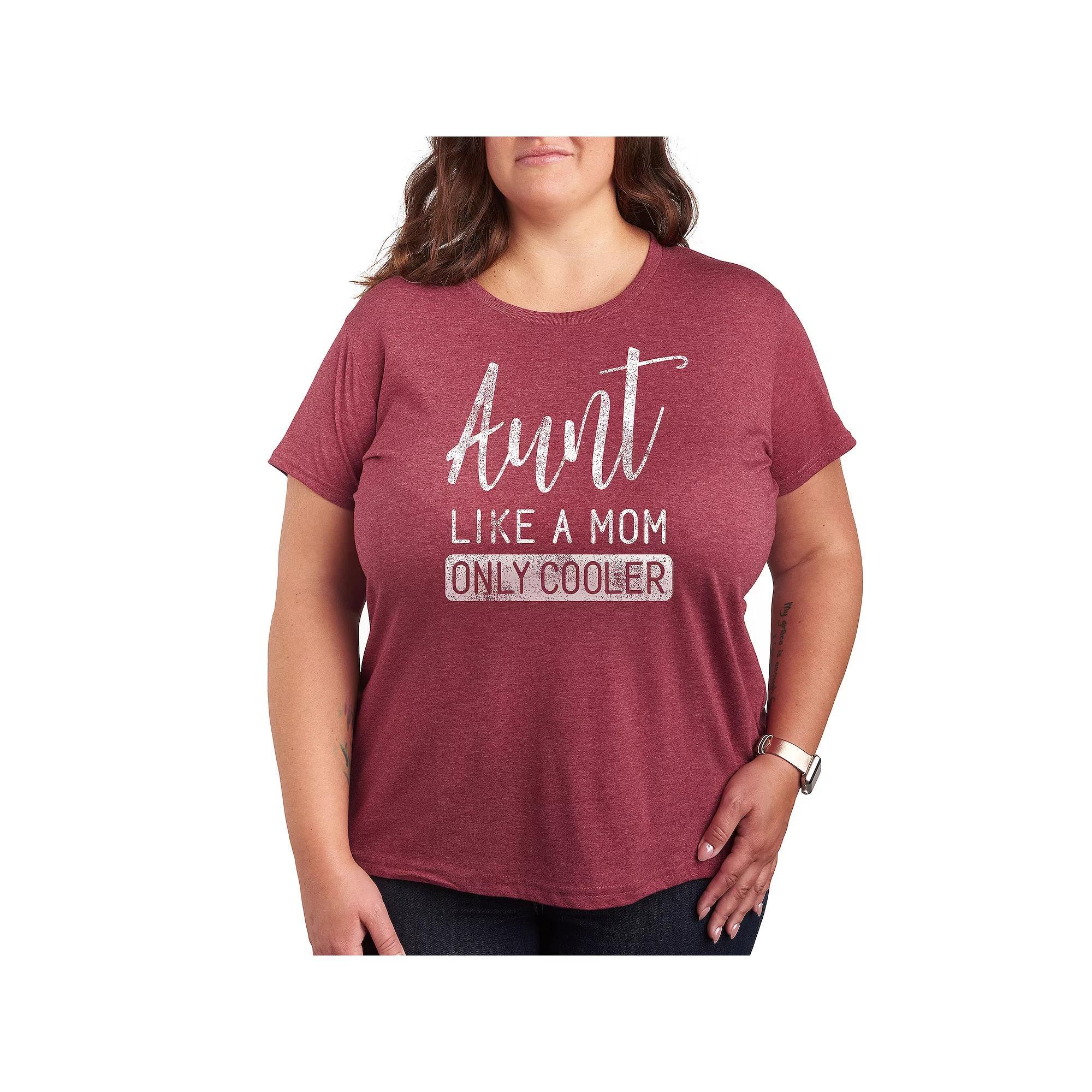 Plus Aunt Like a Mom Only Cooler Graphic Tee, Women's,  Product Image