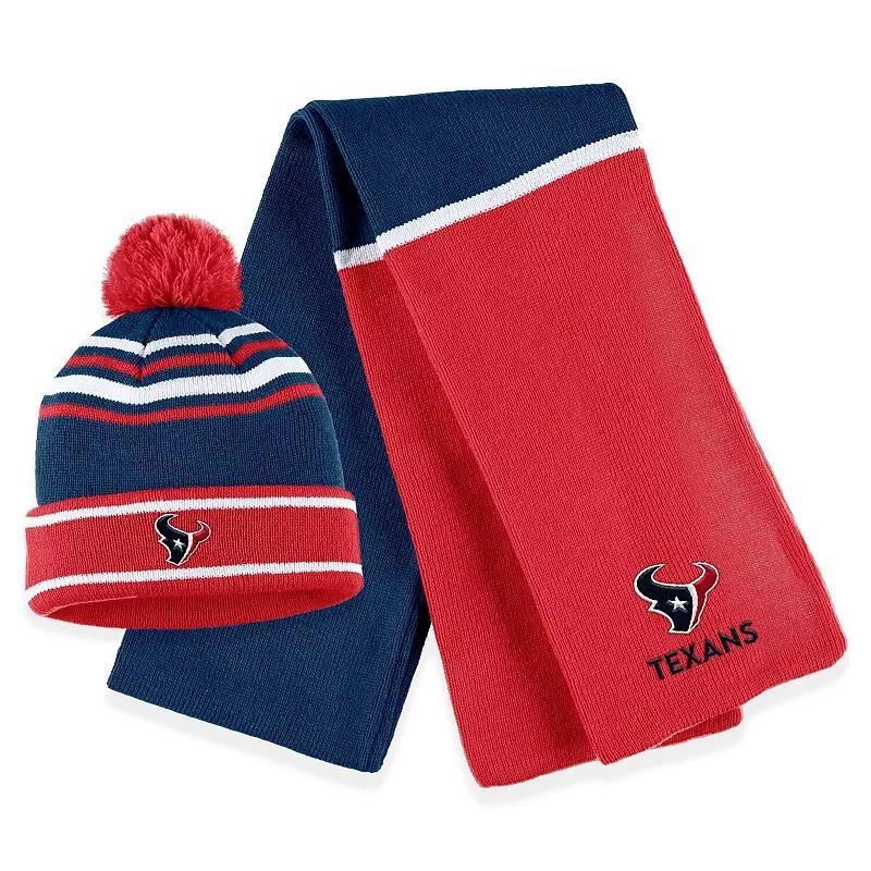 Womens WEAR by Erin Andrews Tampa Bay Buccaneers Colorblock Cuffed Knit Hat with Pom and Scarf Set Product Image