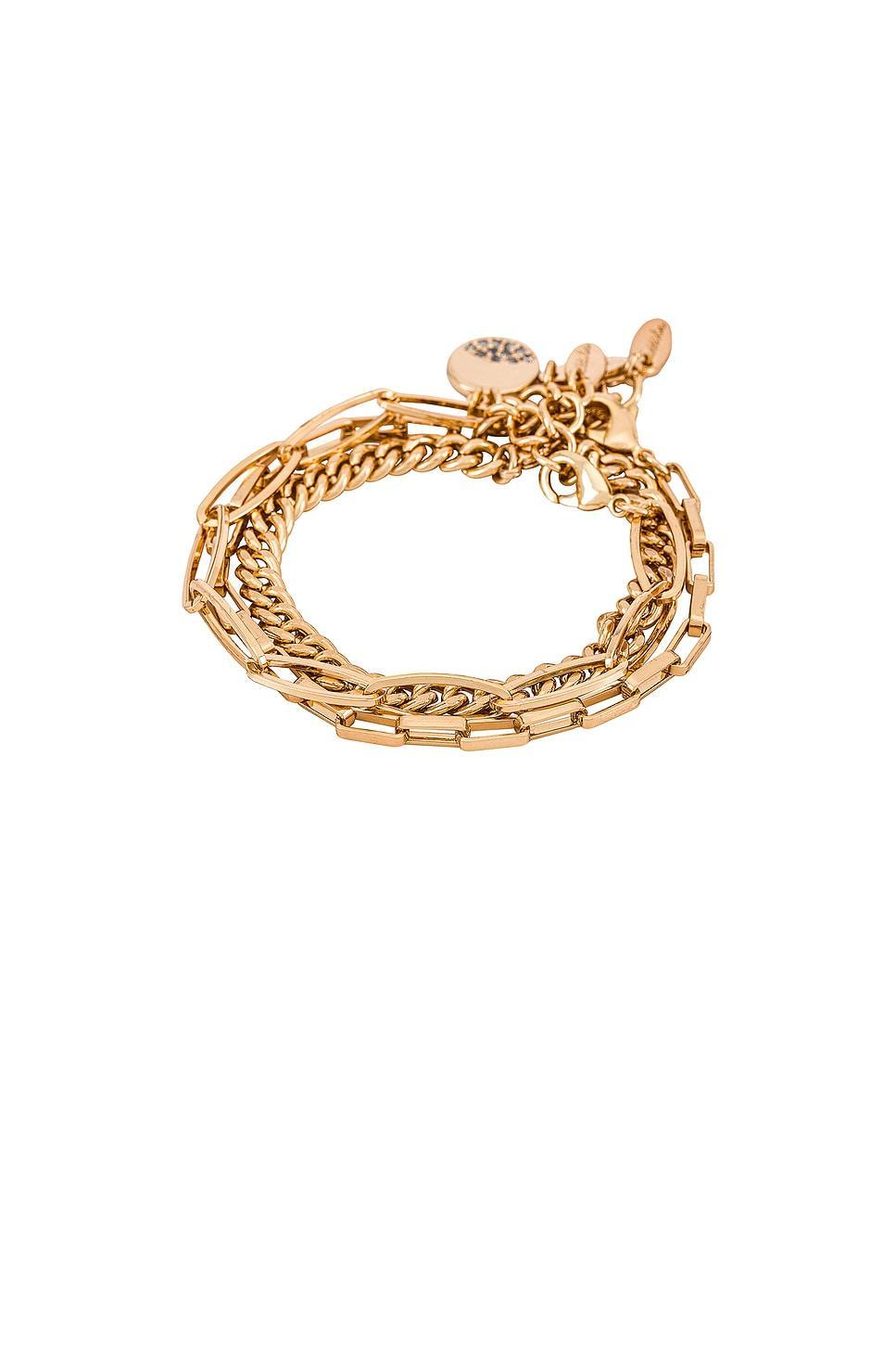 Ettika The Power of Three Pave Disc Link Bracelet in 18K Gold Plated, Set of 3 Product Image