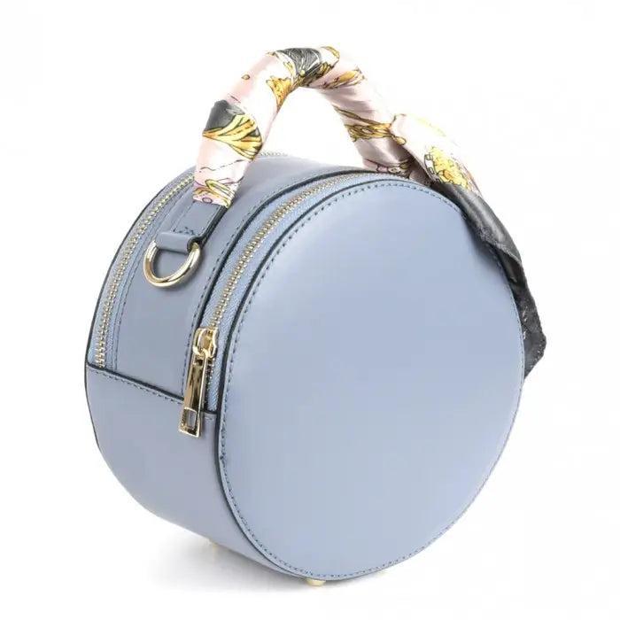 Round Genuine Leather Crossbody Handbag Product Image