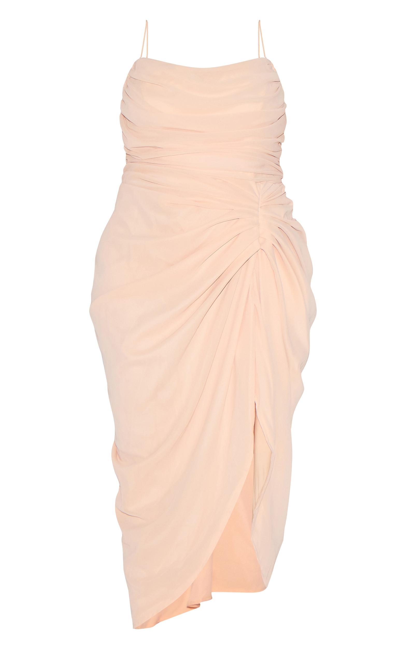 Plus Cream Ruched Drape Midi Dress Product Image