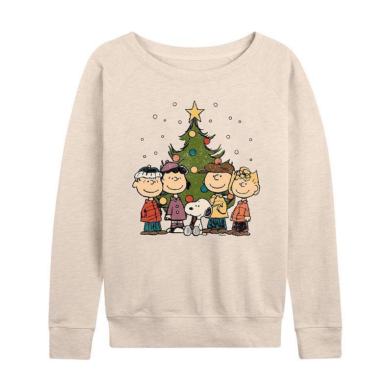 Women's Peanuts Christmas Group French Terry Long Sleeve Tee,  Product Image