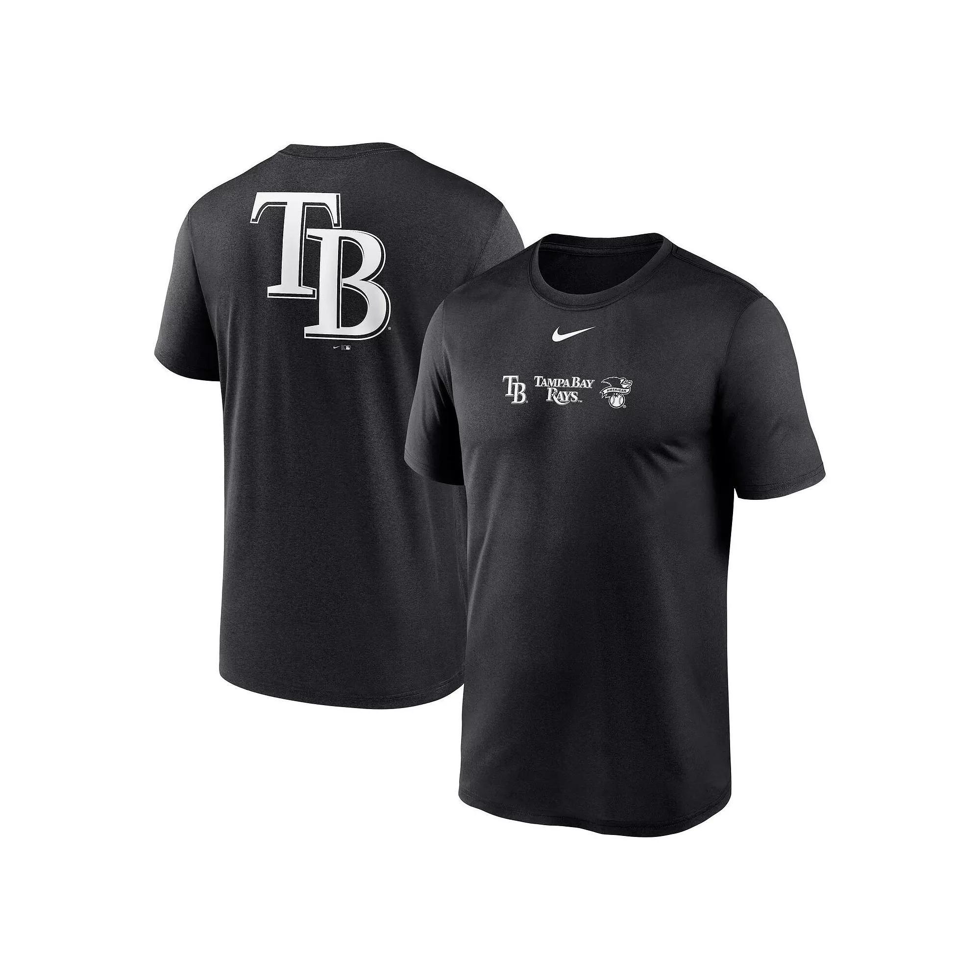 Men's Nike Black Tampa Bay Rays Fashion Over Shoulder Logo Legend T-Shirt,  Product Image