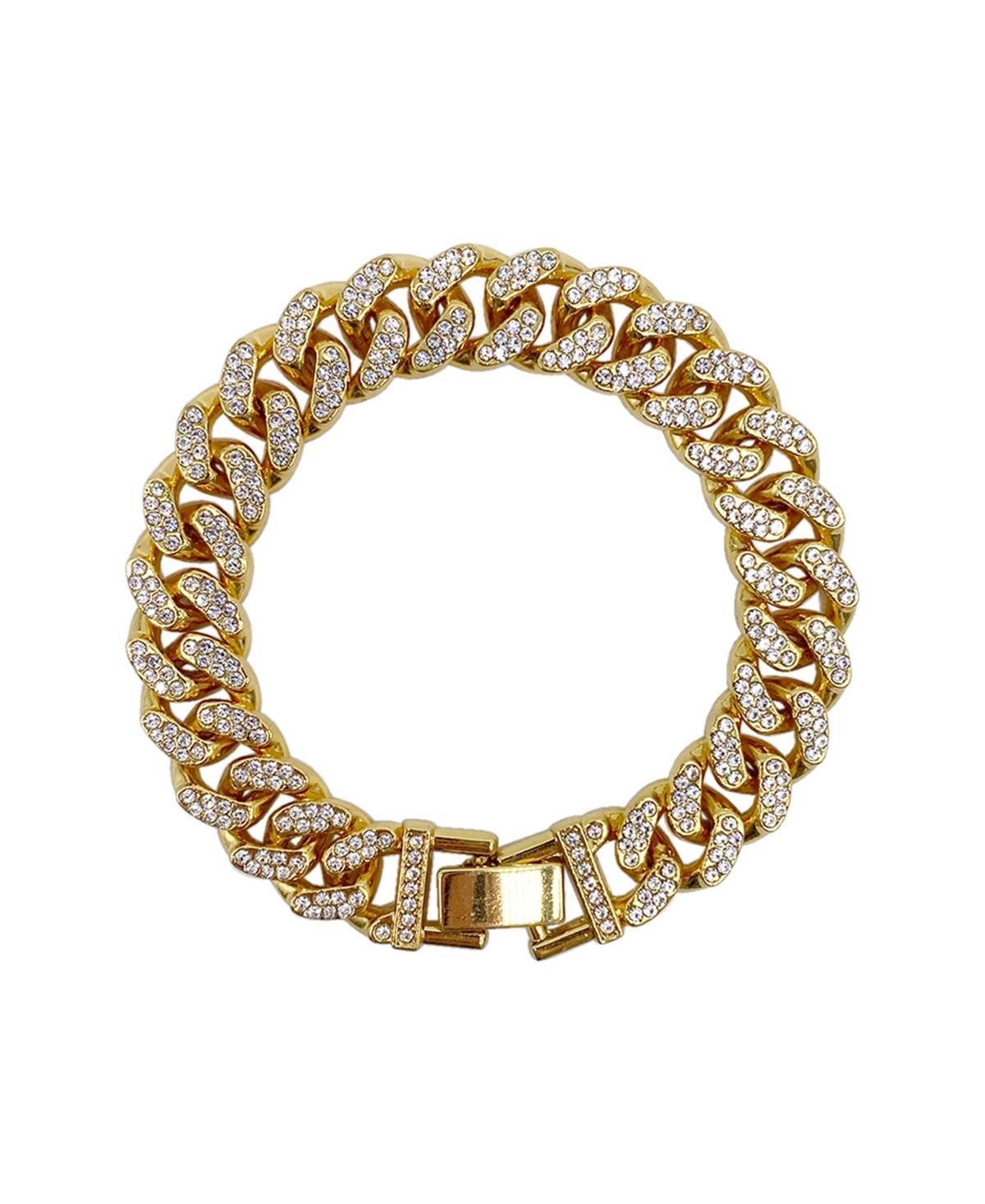 Adornia Silver Tone Cubic Zirconia Flat Curb Chain Bracelet, Womens, Gold Tone Product Image