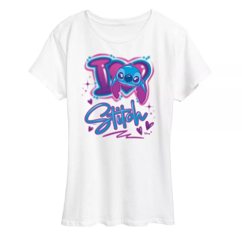 Disney's Lilo & Stitch Women's I Love Stitch Graphic Tee, Size: Small, White Product Image