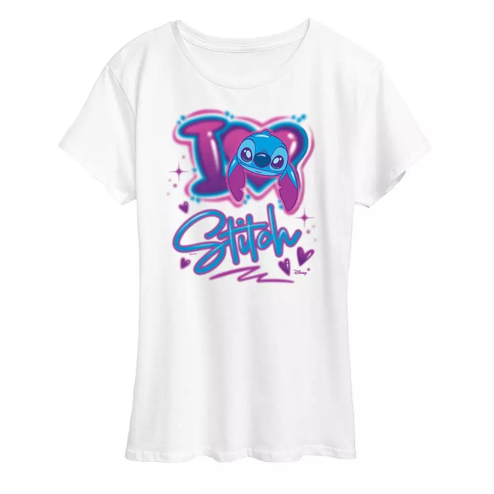 Disney's Lilo & Stitch Women's I Love Stitch Graphic Tee, Size: Medium, Black Product Image