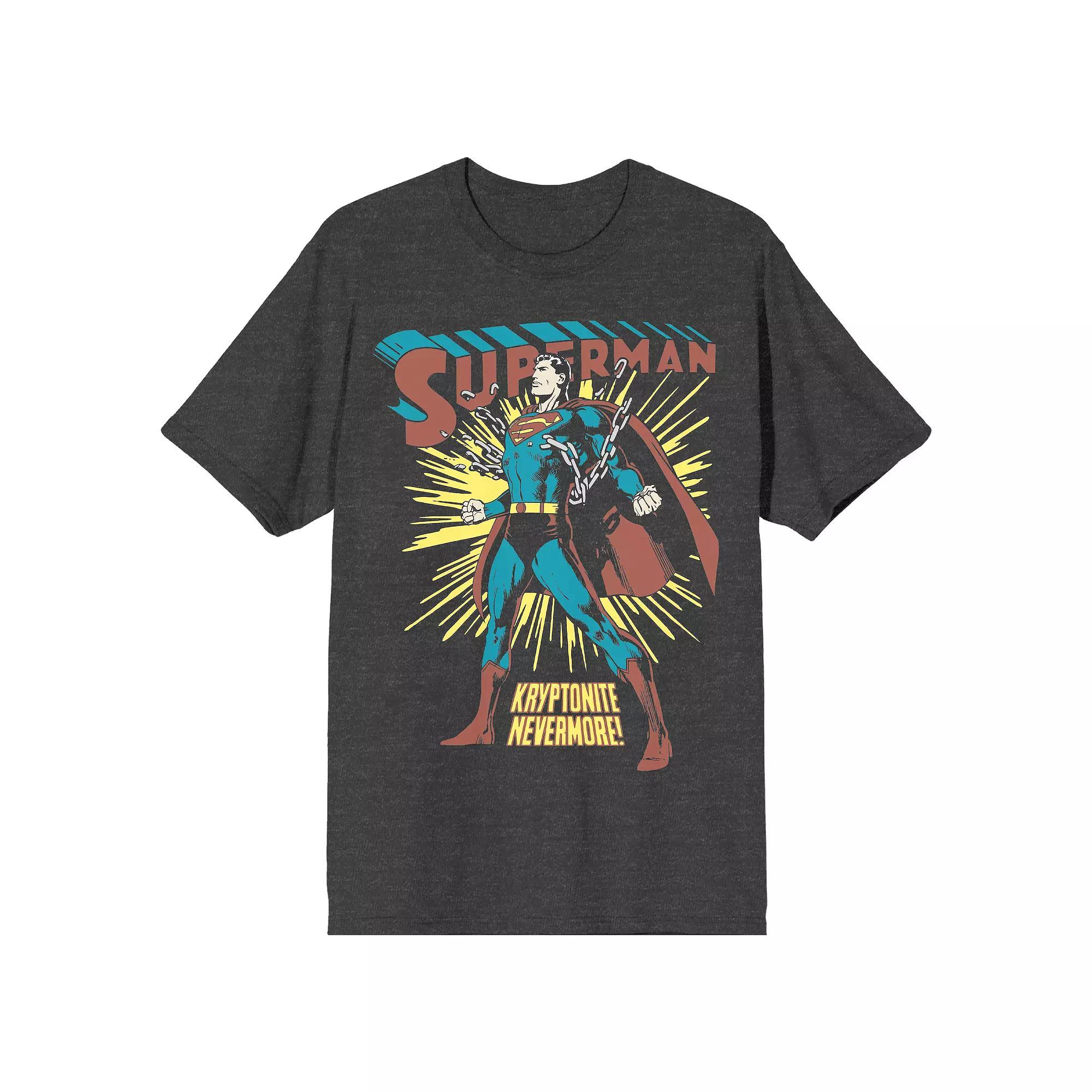 Men's Superman Kryptonite Nevermore! Tee, Size: XL, Grey Product Image