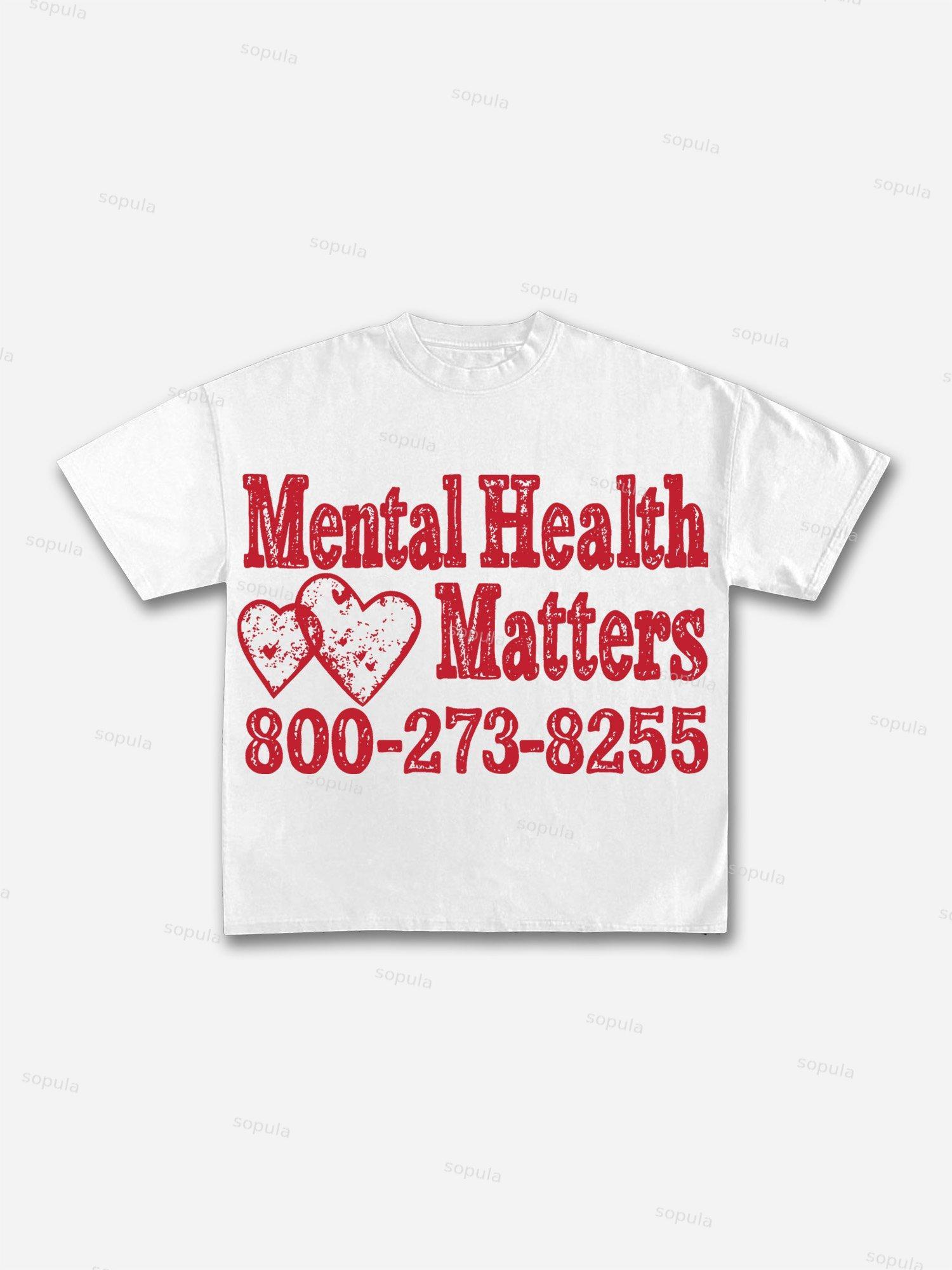 Mental Health Matters Graphic Print Cotton T-shirt Product Image