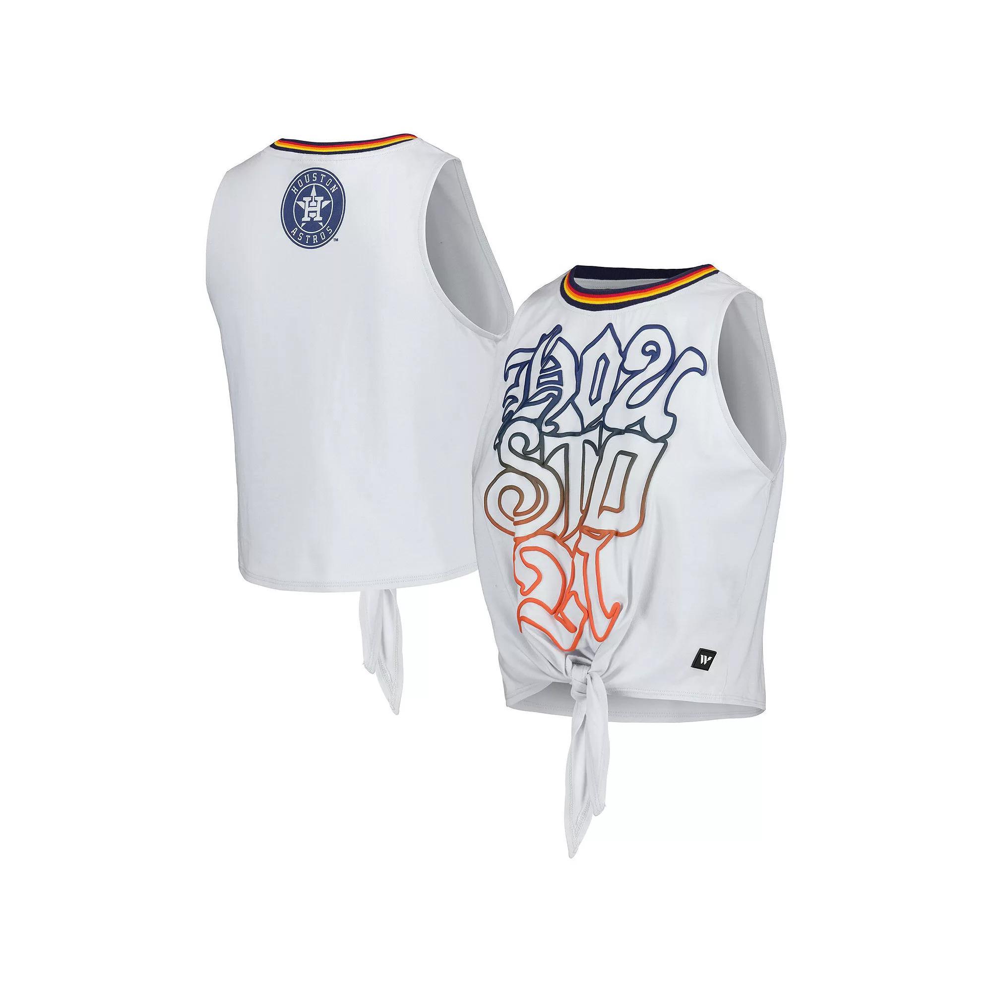 Women's The Wild Collective Gray Houston Astros Twisted Tie Front Tank Top, Size: Large, Grey Product Image