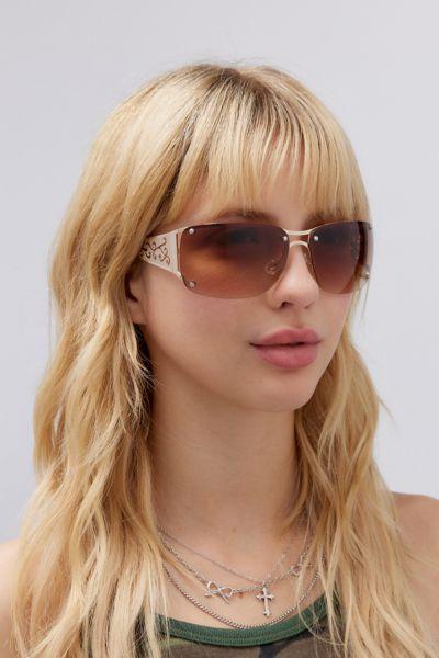 Holly Metal Shield Sunglasses Womens at Urban Outfitters Product Image