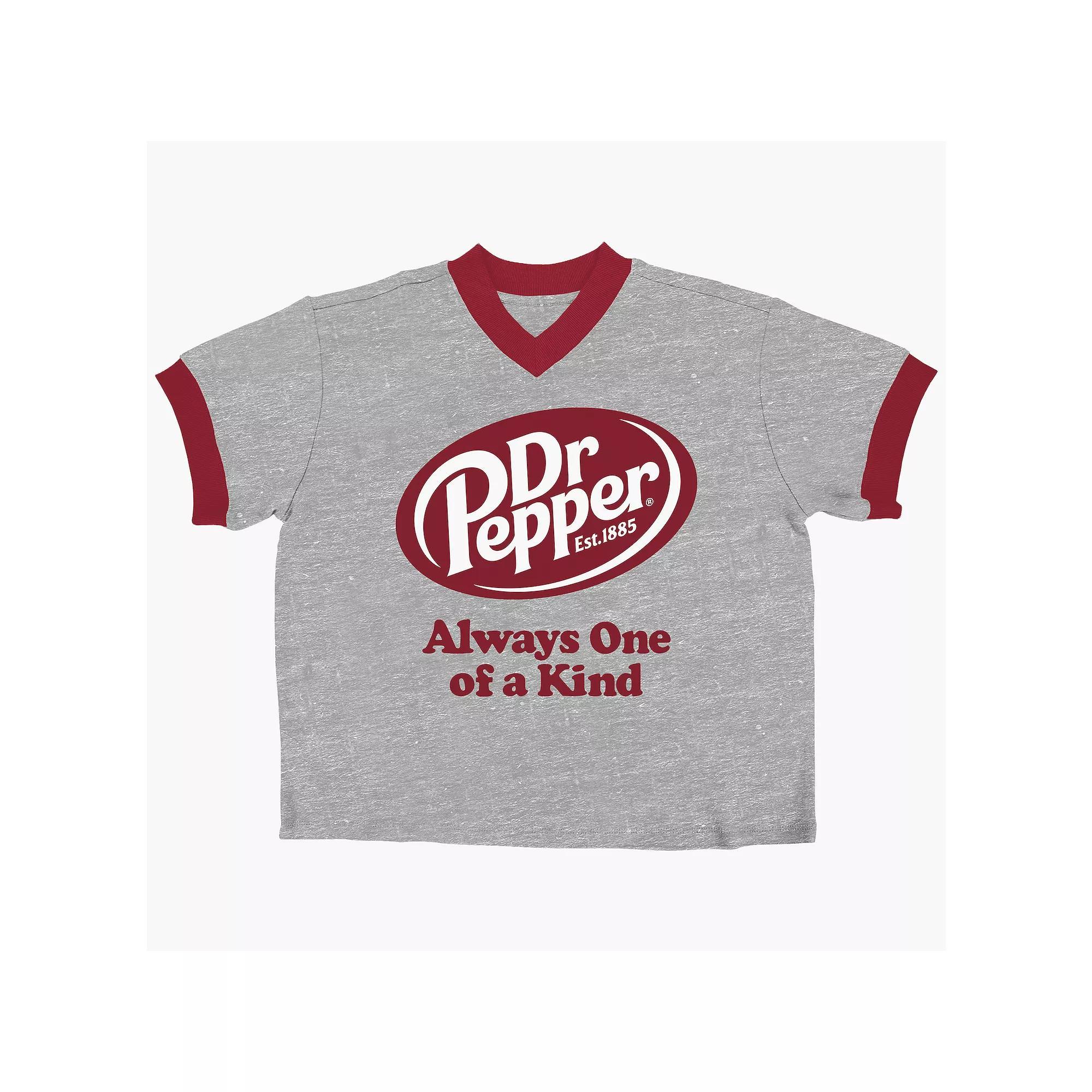 Juniors' Dr Pepper Always One & Of A Kind V-Neck Baby Graphic Tee, Women's,  Product Image