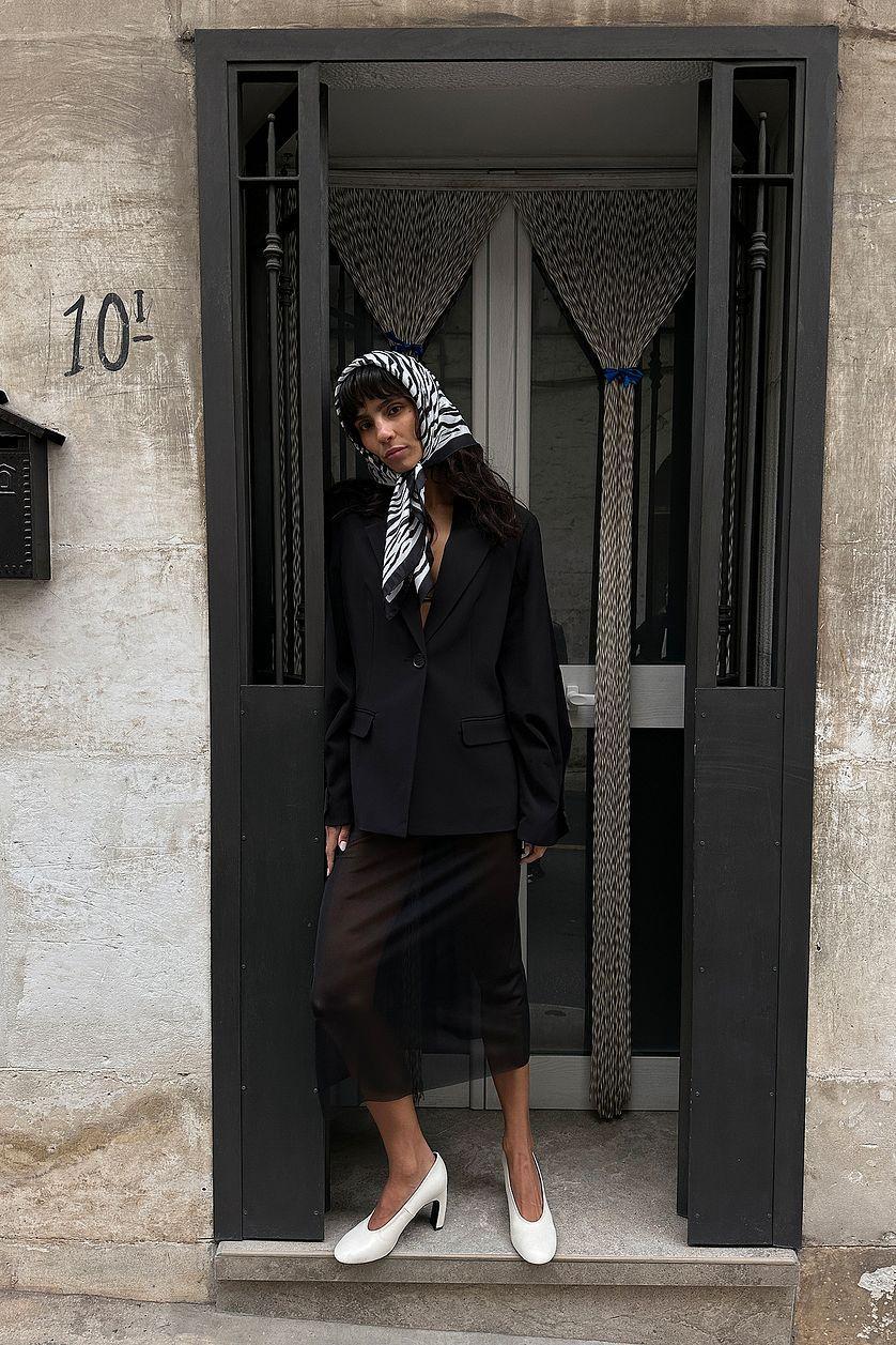 Transparent Mesh Midi Skirt Product Image