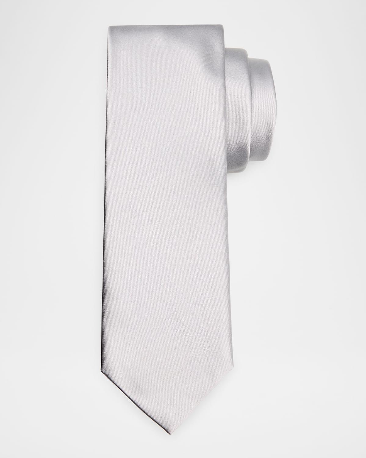 Men's Textured Solid Silk Tie Product Image