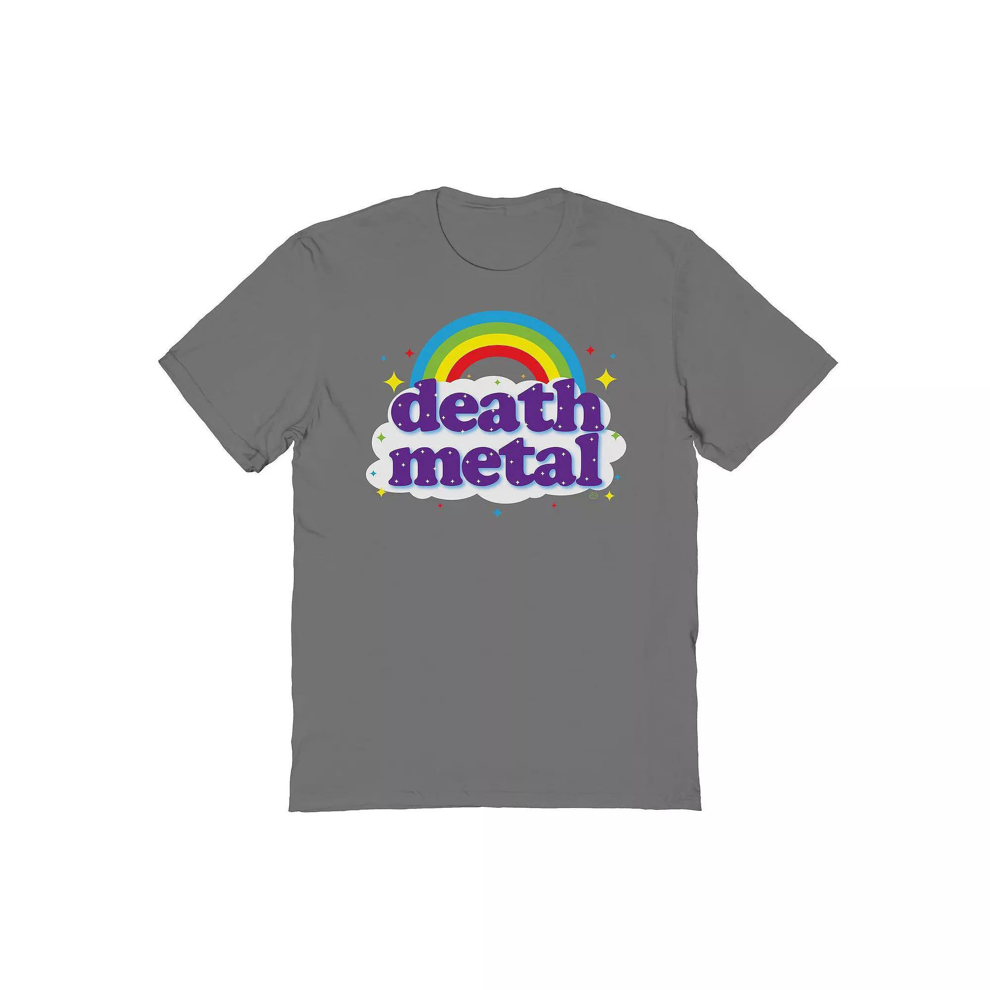 Men's COLAB89 by Threadless Death Metal Rainbow Graphic Tee, Size: Large, Grey Product Image