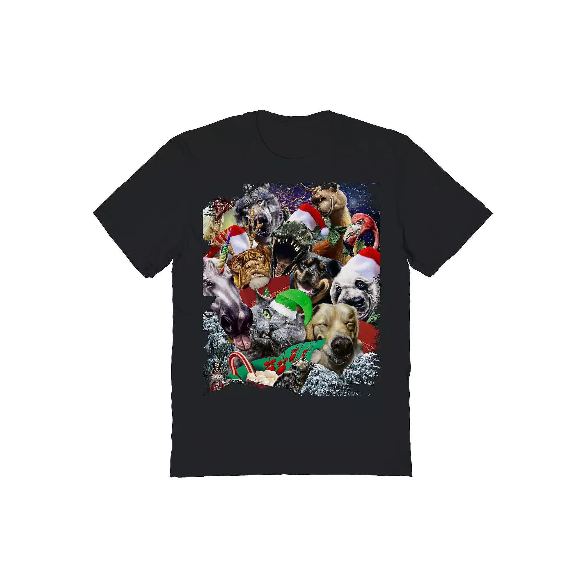 Men's Carolers Christmas Graphic Tee, Size: Large, Black Product Image