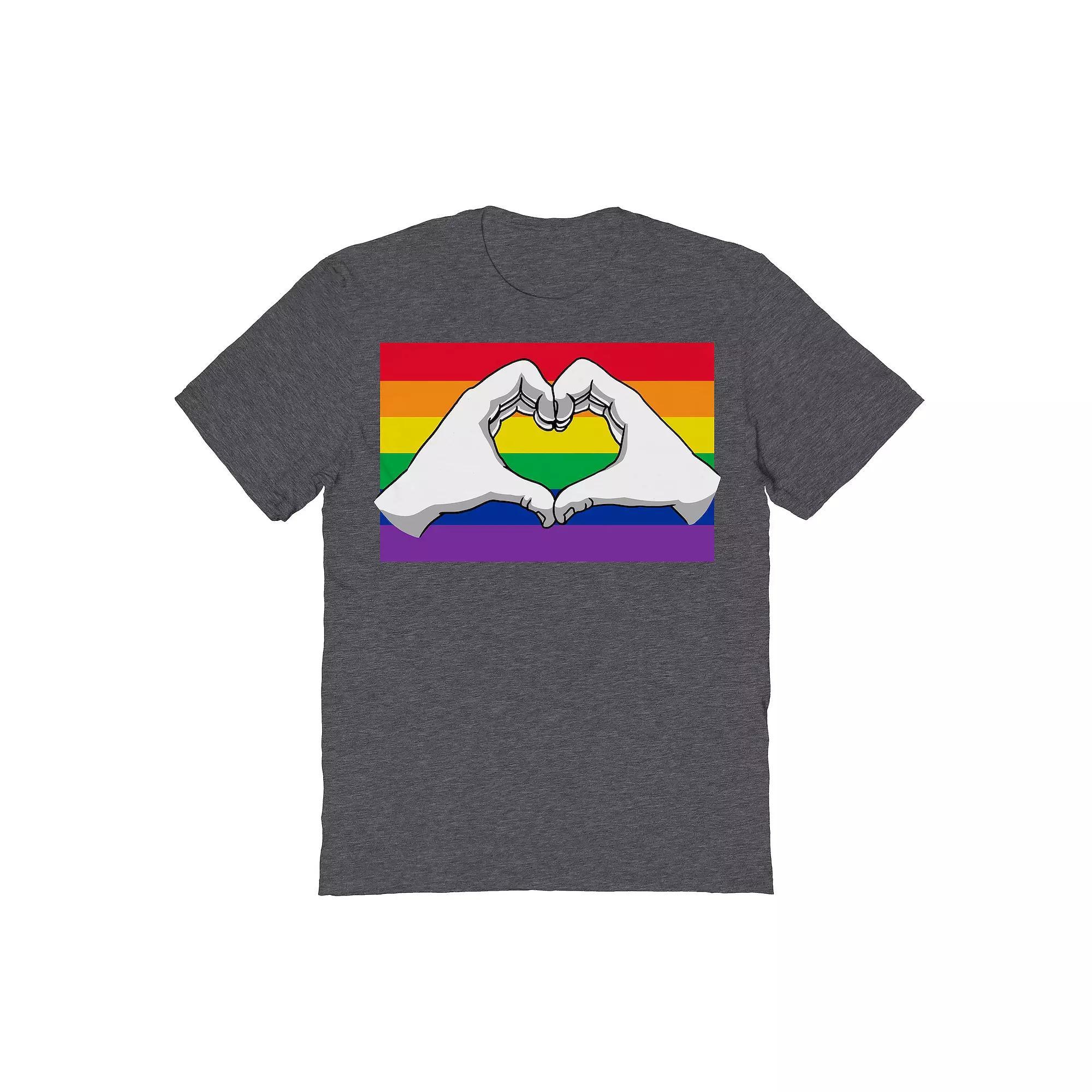 Men's COLAB89 Hand Heart Rainbow Pride Graphic Tee, Adult Unisex,  Product Image