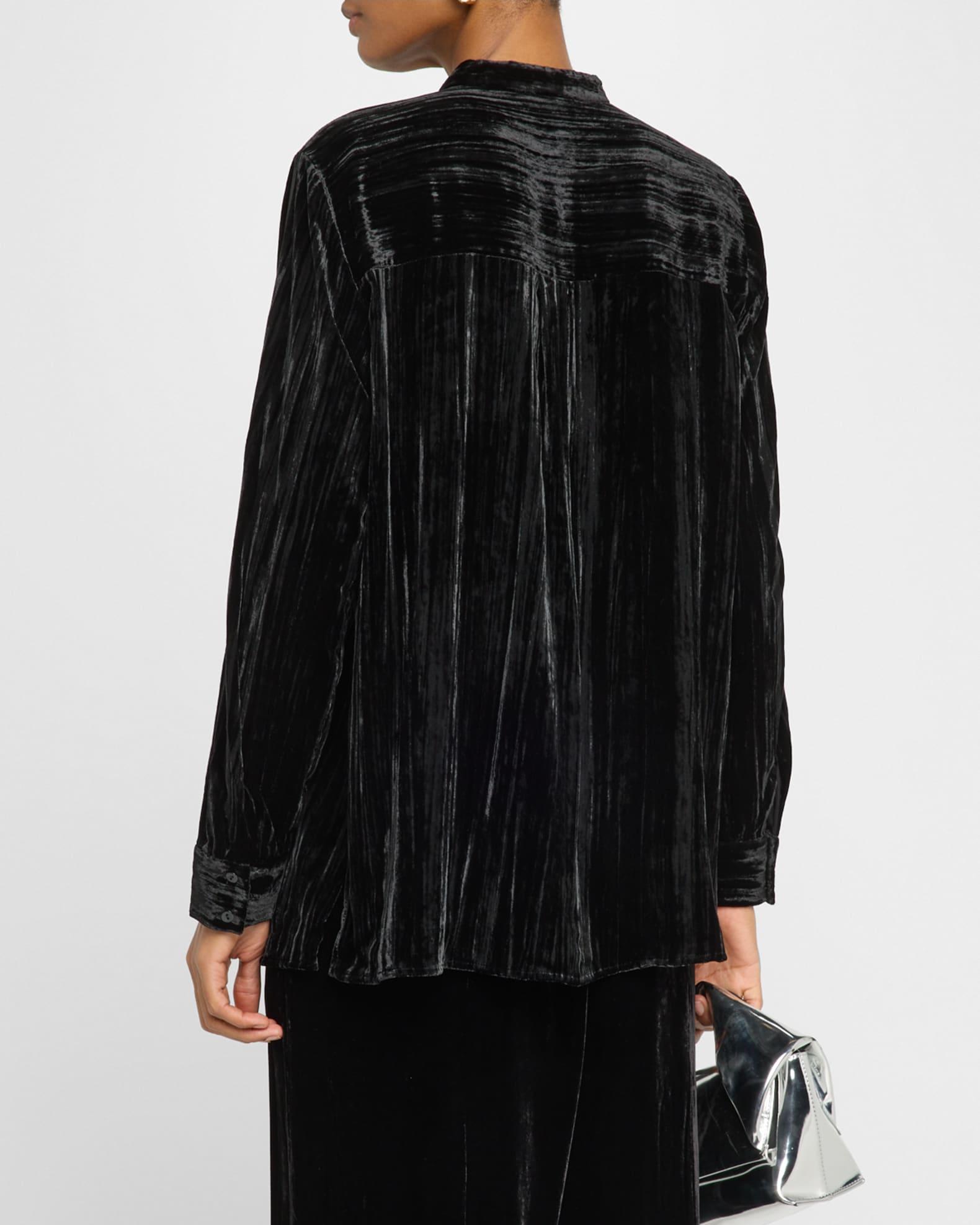 Button-Down Crushed Velvet Shirt Product Image