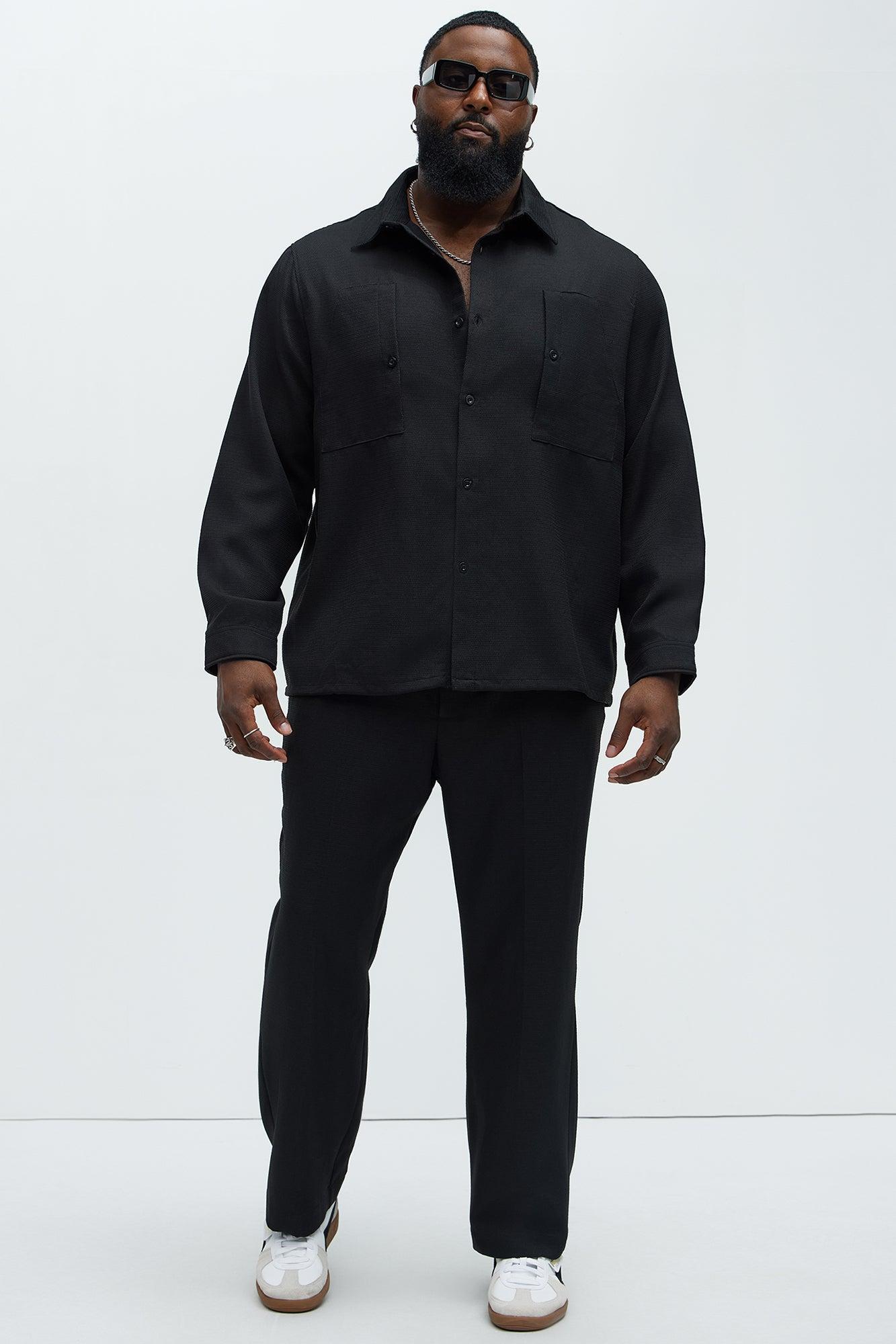 Kerr Pleated Straight Trousers - Black Product Image