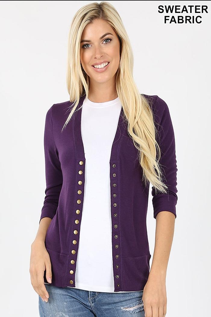 Snap button sweater cardigan Product Image