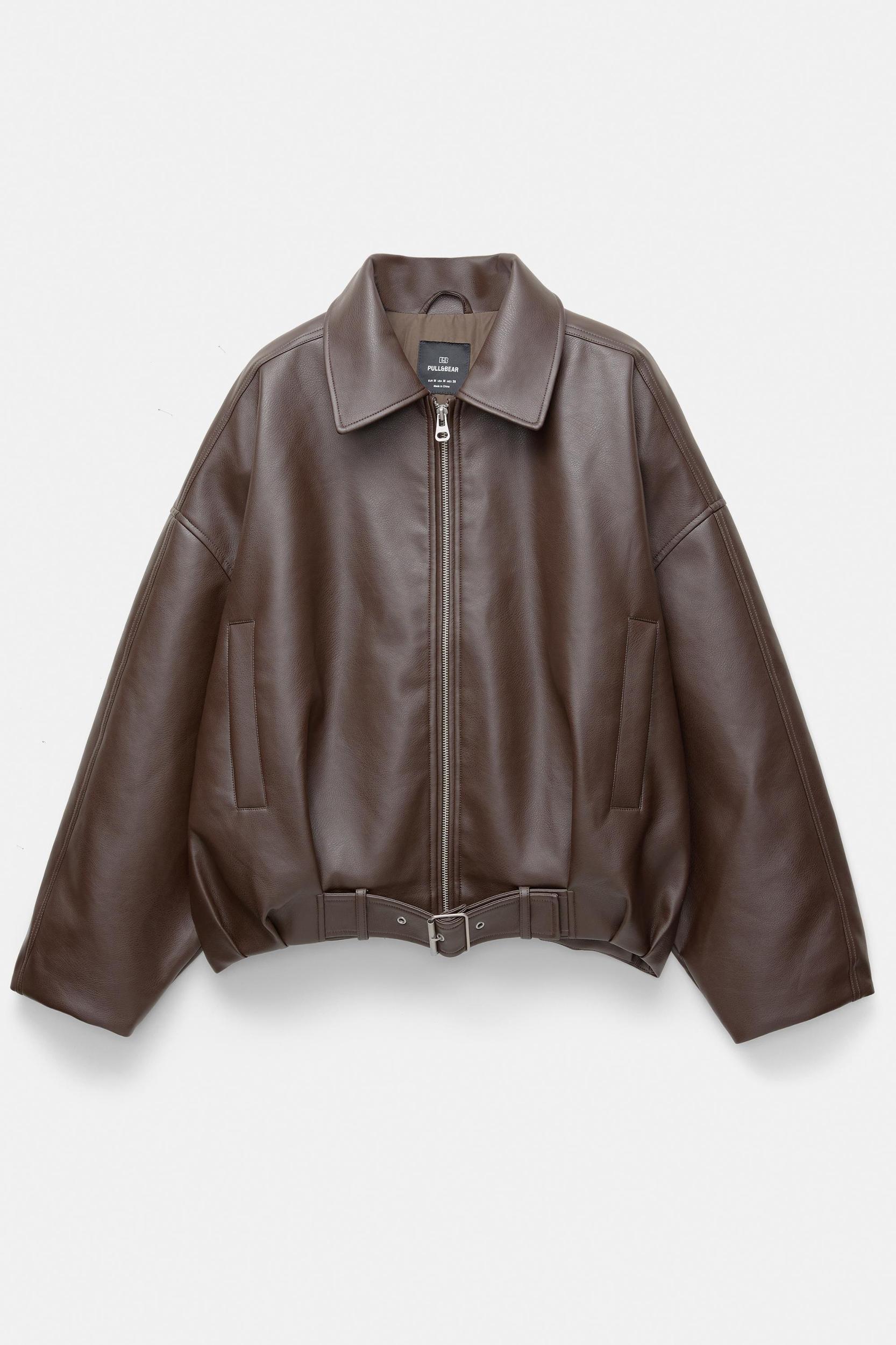 Faux leather bomber jacket Product Image