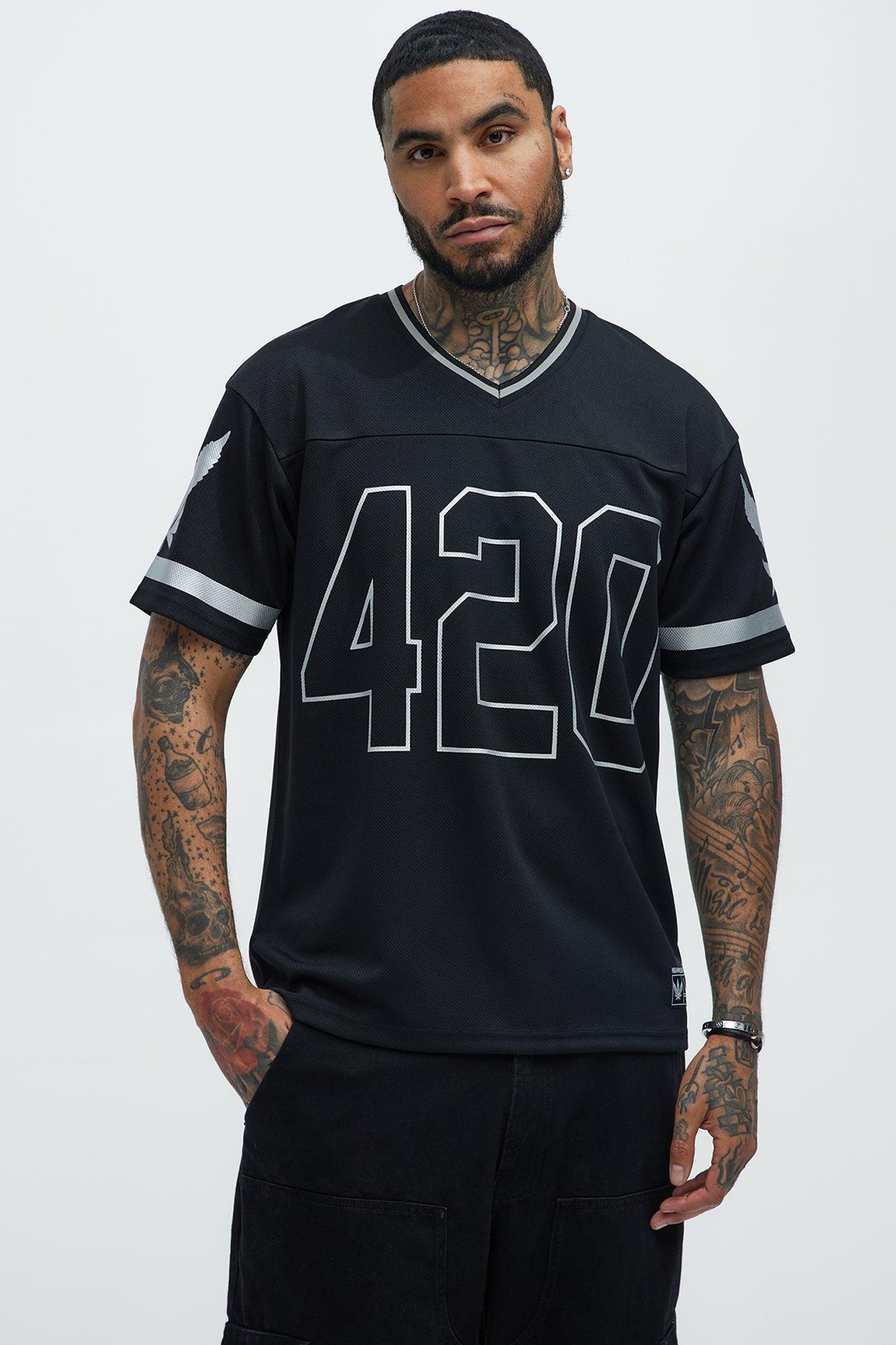 420 Mesh Football Jersey - Black Product Image