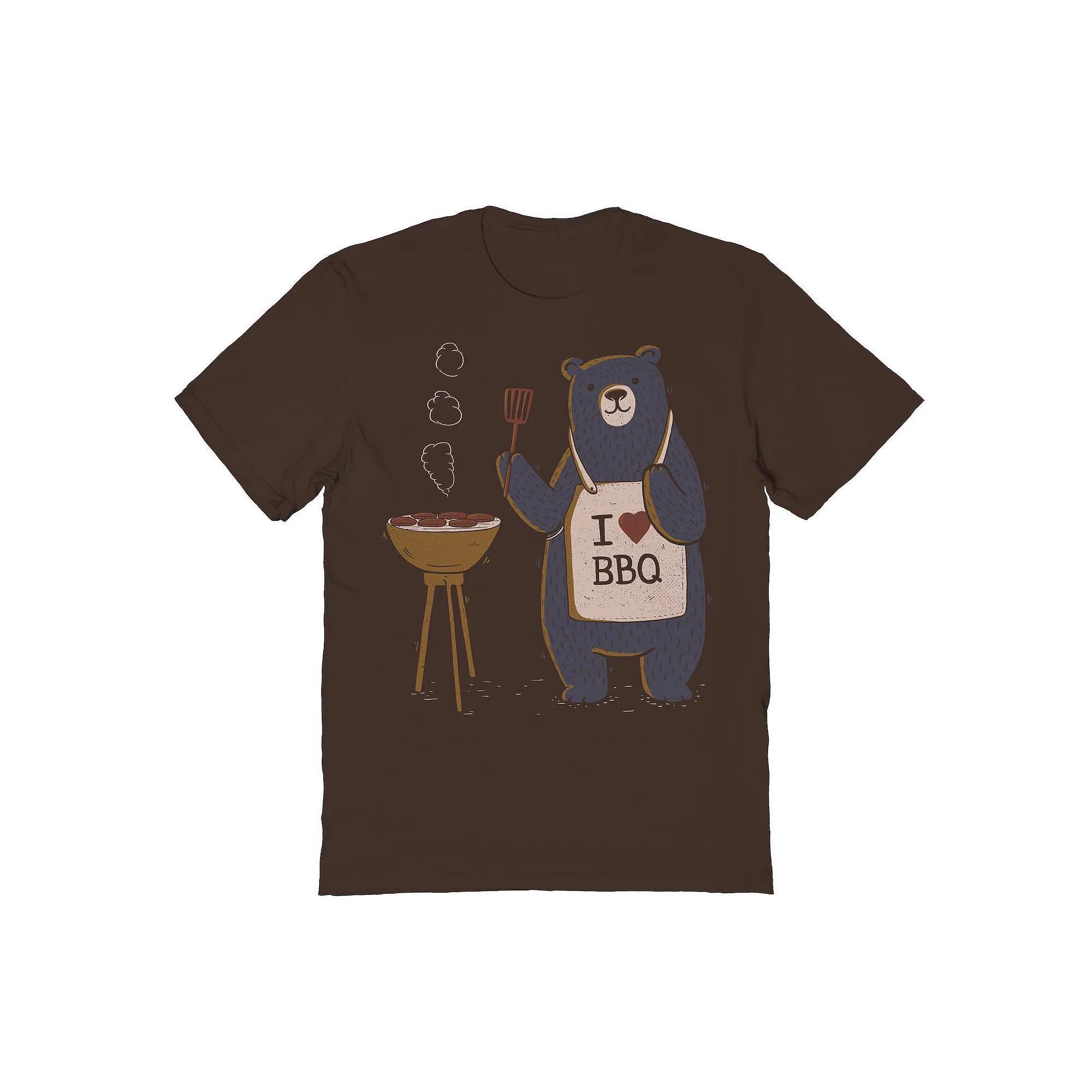 Men's I Love BBQ - Cute Bear Gift Valentine's Graphic Tee, Size: Large, Black Product Image