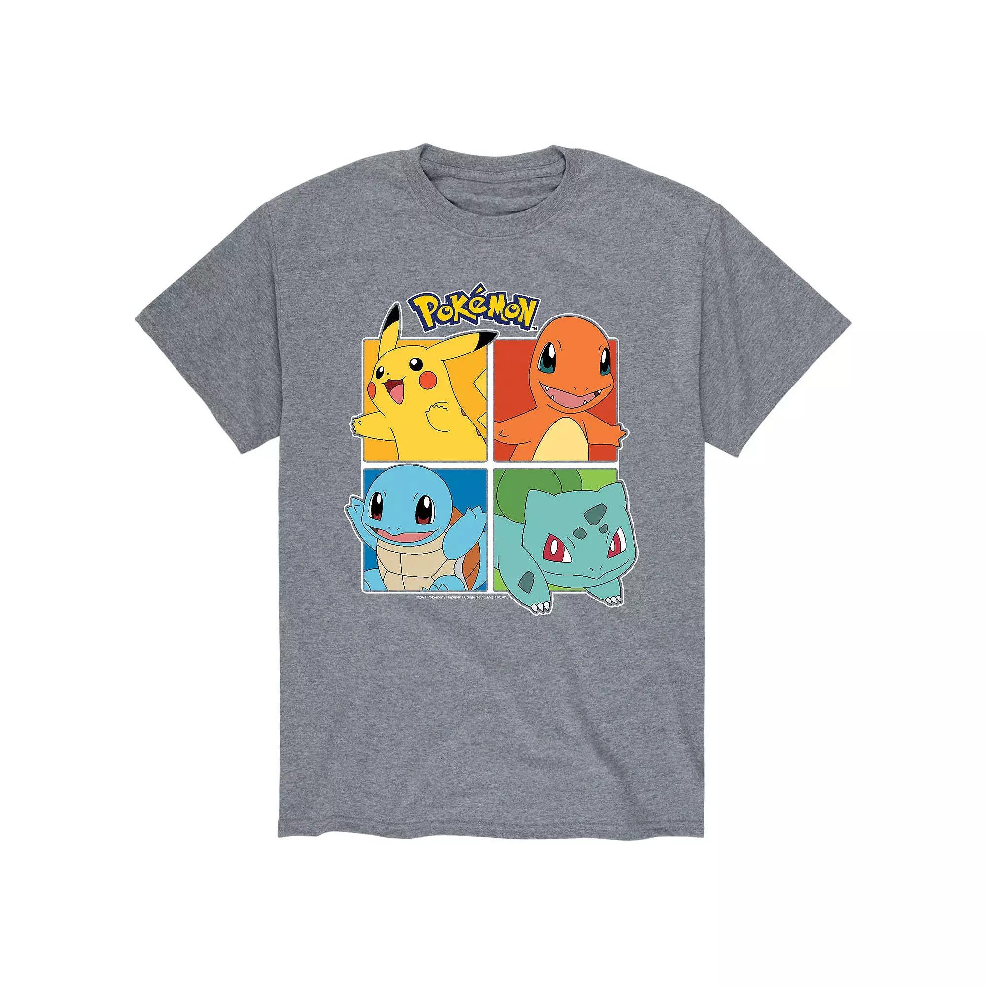 Men's Pokemon Partner Squares Tee, Size: Medium, Gray Product Image